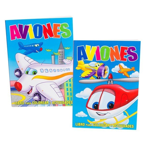 Libro de Colorear Aviones Bilingüe
