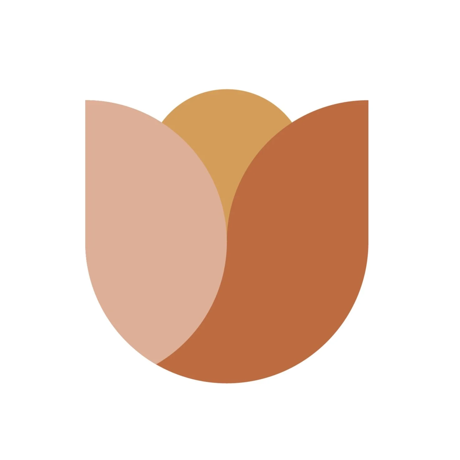 Abstract tulip design in shades of brown and beige