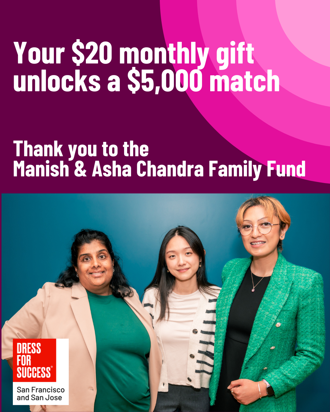 Your $20 Monthly Gift Unlocks a $5K match!