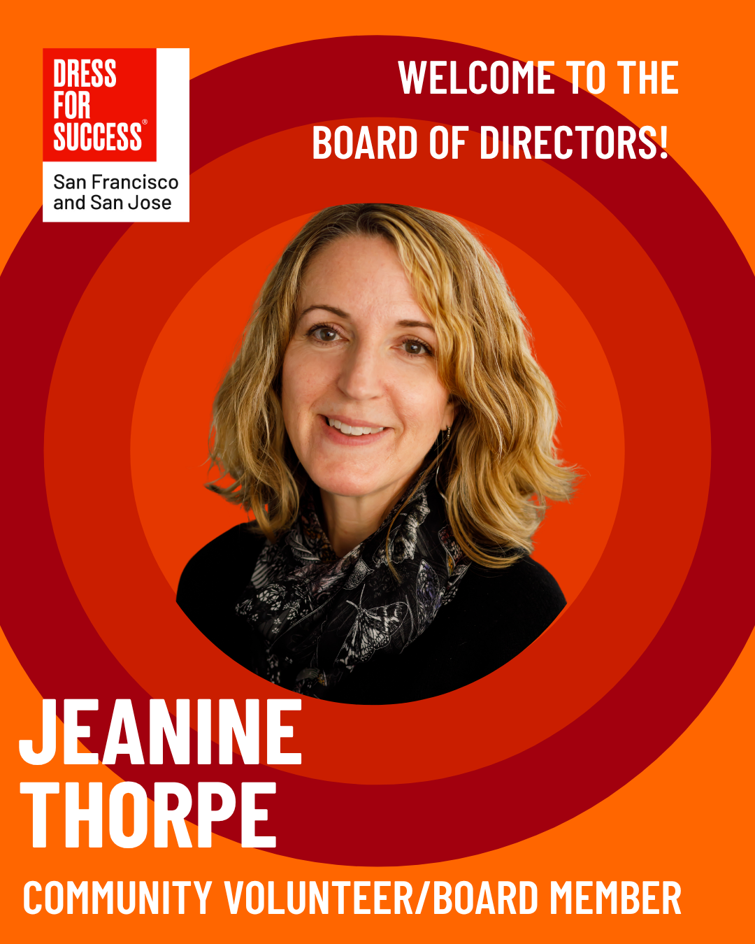 Welcome Jeanine Thorpe to the Board of Directors!