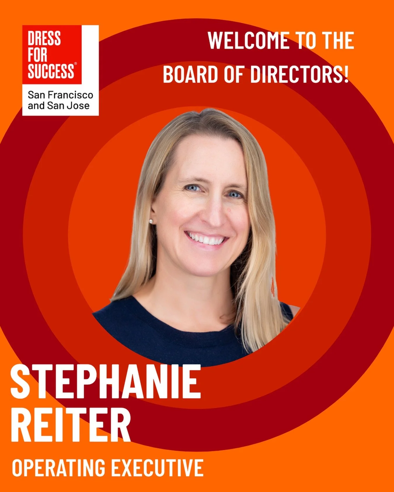 Join us in welcoming Stephanie Reiter to the Dress for Success San Francisco/San Jose Board of Directors. ❤️ 

Stephanie brings more than 25 years of experience as a financial leader, guiding companies through periods of rapid growth.

She&rsquo;s pa