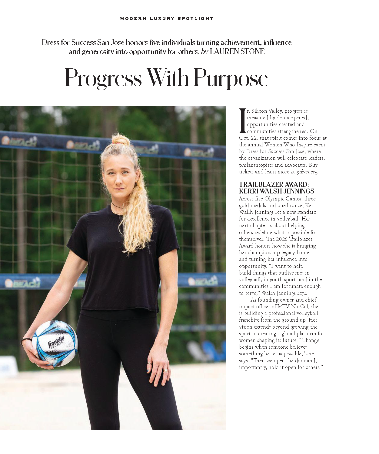 Progress With Purpose: Women Who Inspire Honorees Featured in Modern Luxury Silicon Valley Magazine 