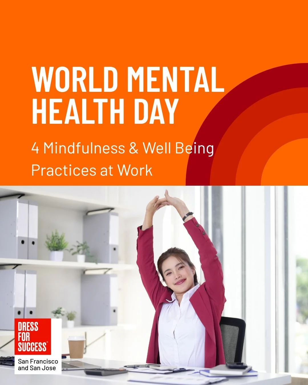 Today is World Mental Health Day.

Taking care of your mental health is part of building a career you can sustain. Swipe for four simple practices you can bring into your workday:

✔️ Connect with others
✔️ Ask for support
✔️ Practice gratitude
✔️ Ta