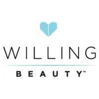 A logo with a light blue heart above the words 'Willing Beauty' in black text.