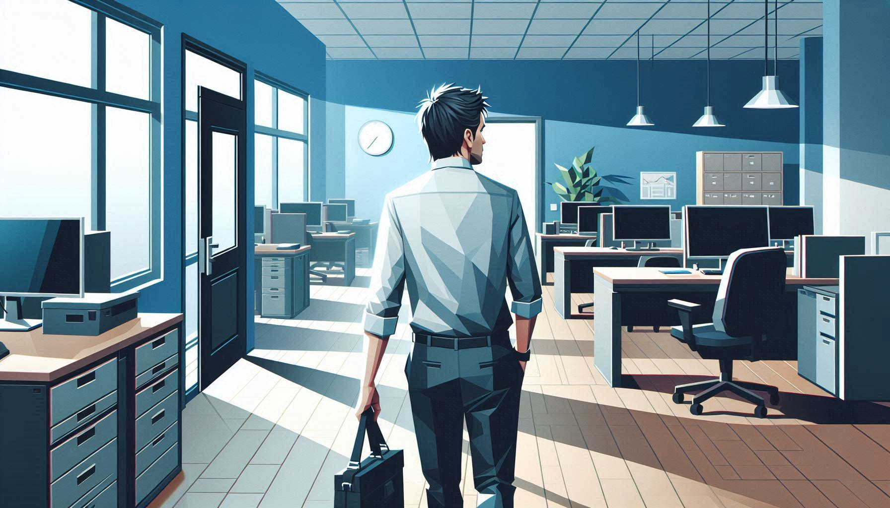 Company Founder Leaving the Office