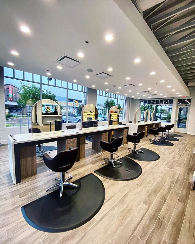 Modern styling stations at Tangerine Salon Old Town Coppell