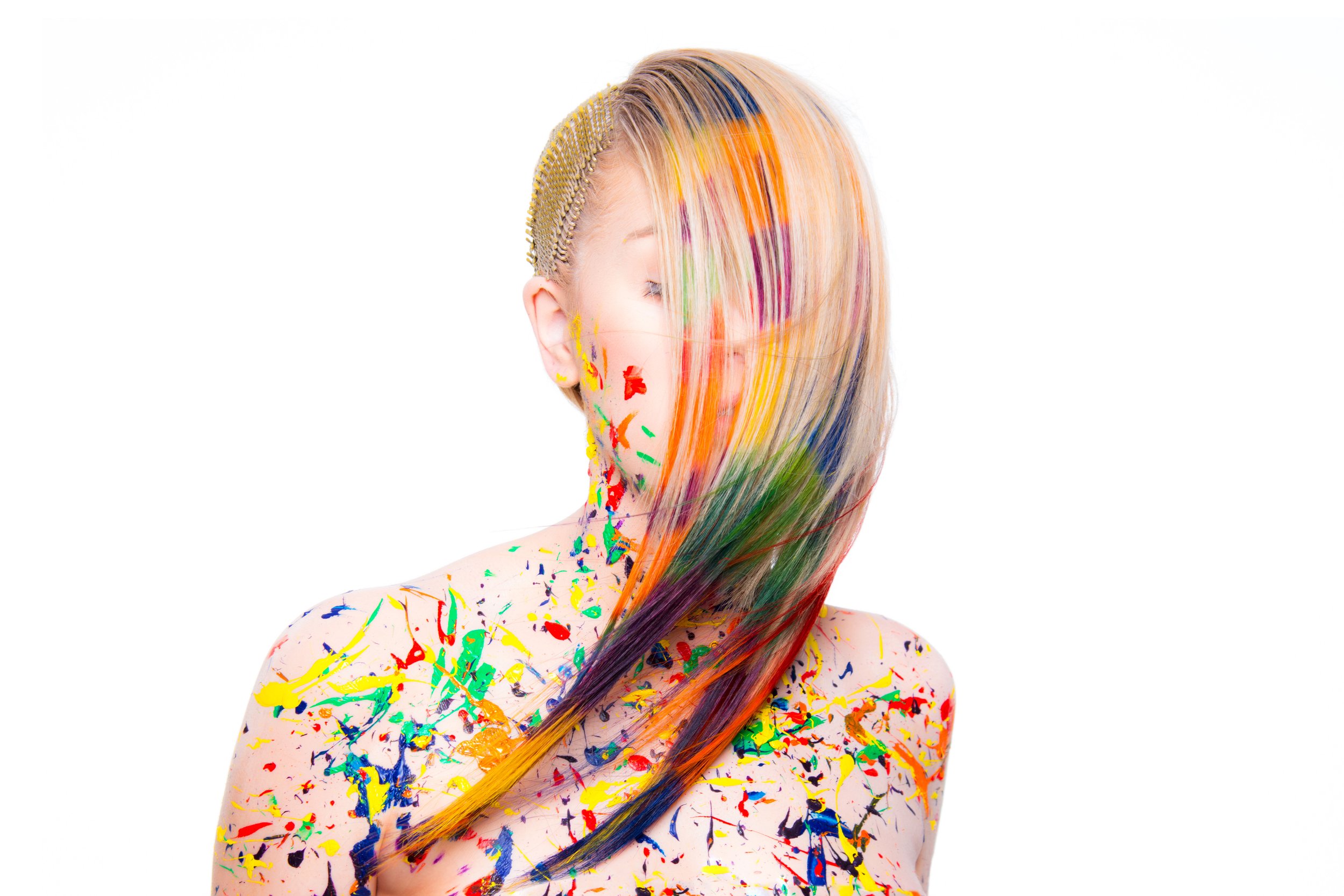 Creative work hair color and haircut by Tangerine Salon