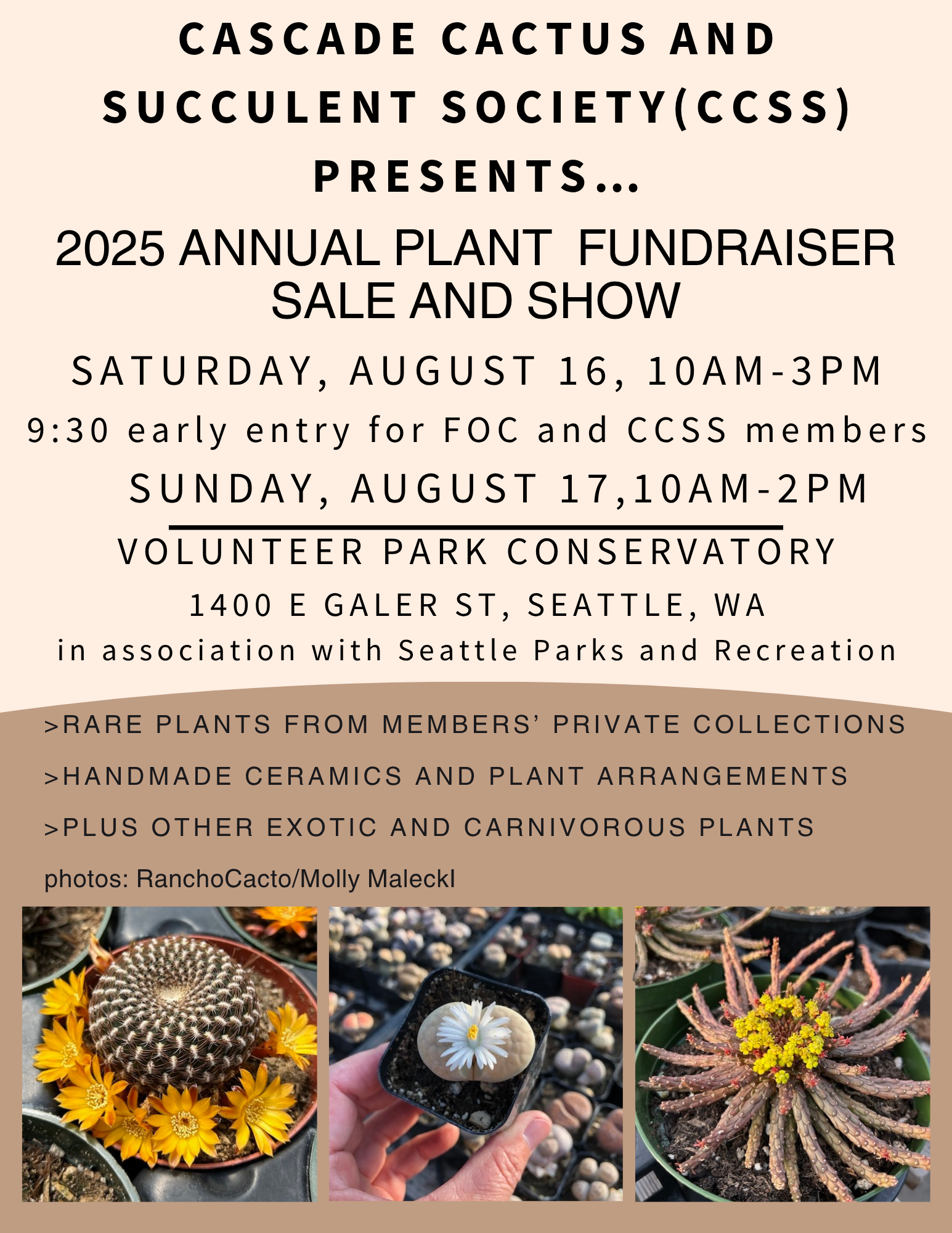Cascade Cactus and Succulent Society Plant Sale