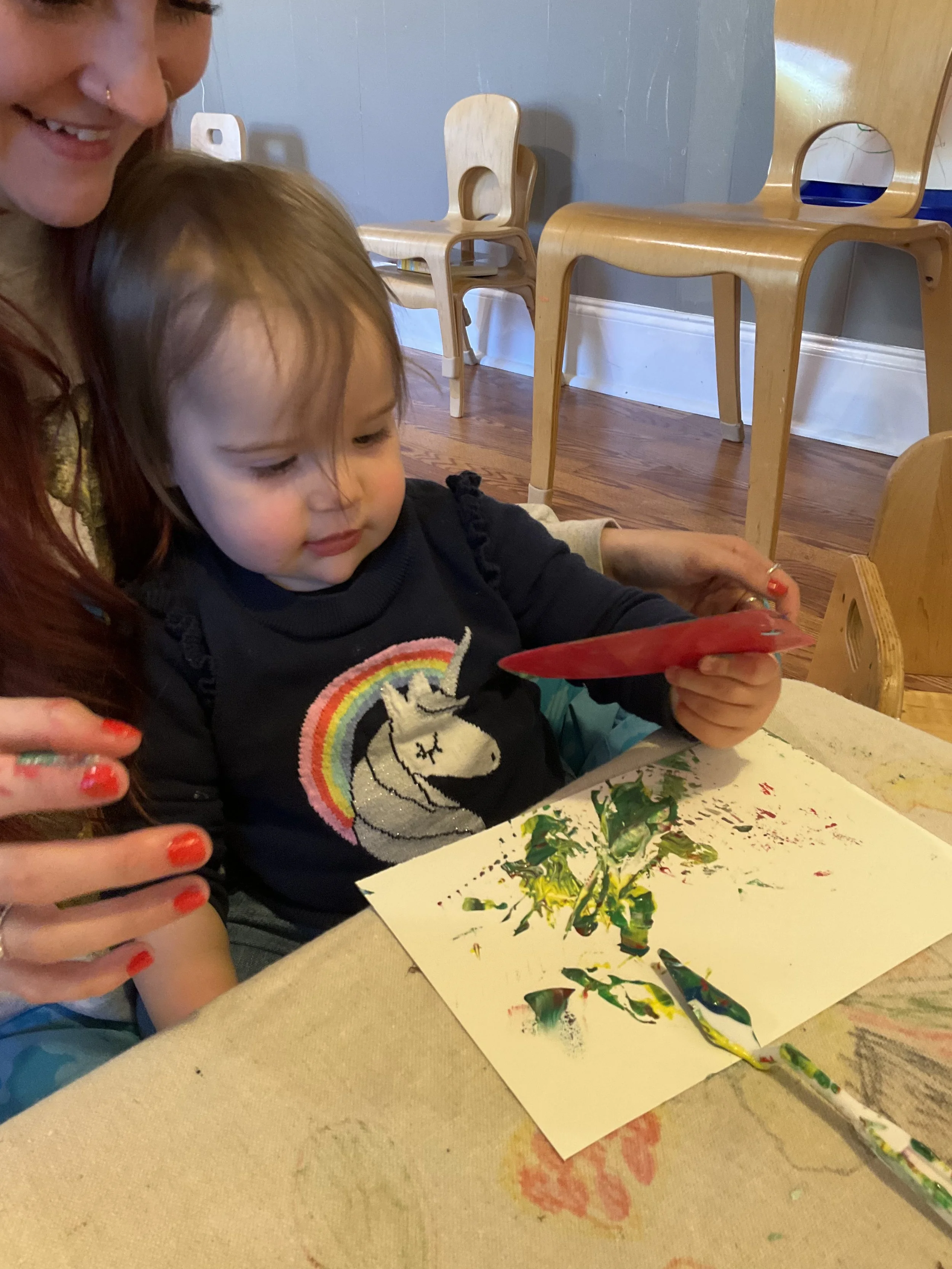 Kitah Alef Paints with Scrapers and Palette Knives