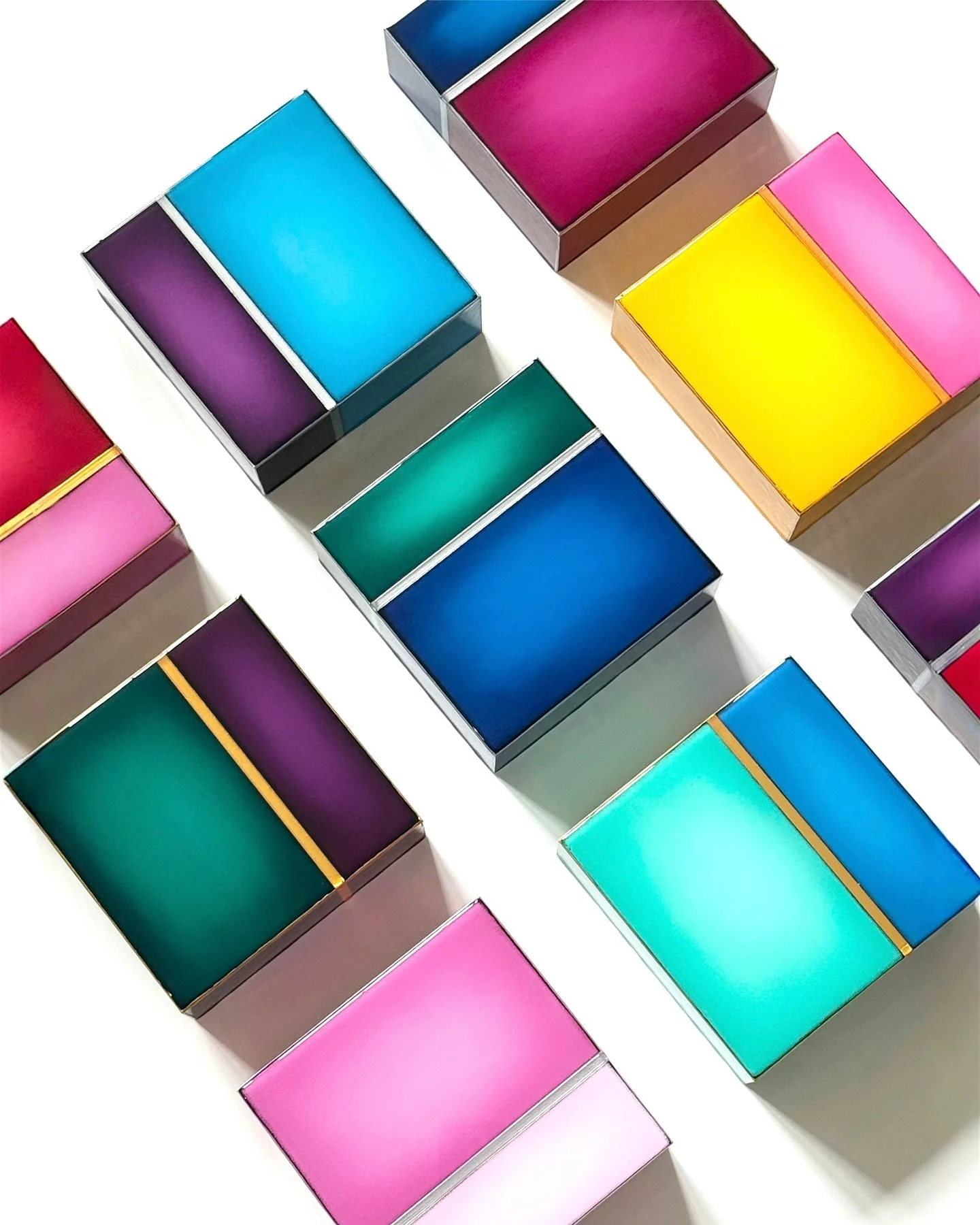 Color color color. I put together this grid balancing jewel tones and bright fun colors. Channeling happiness and a deep sense of love. What do you see in these pieces?

Available soon at @orleansgallery