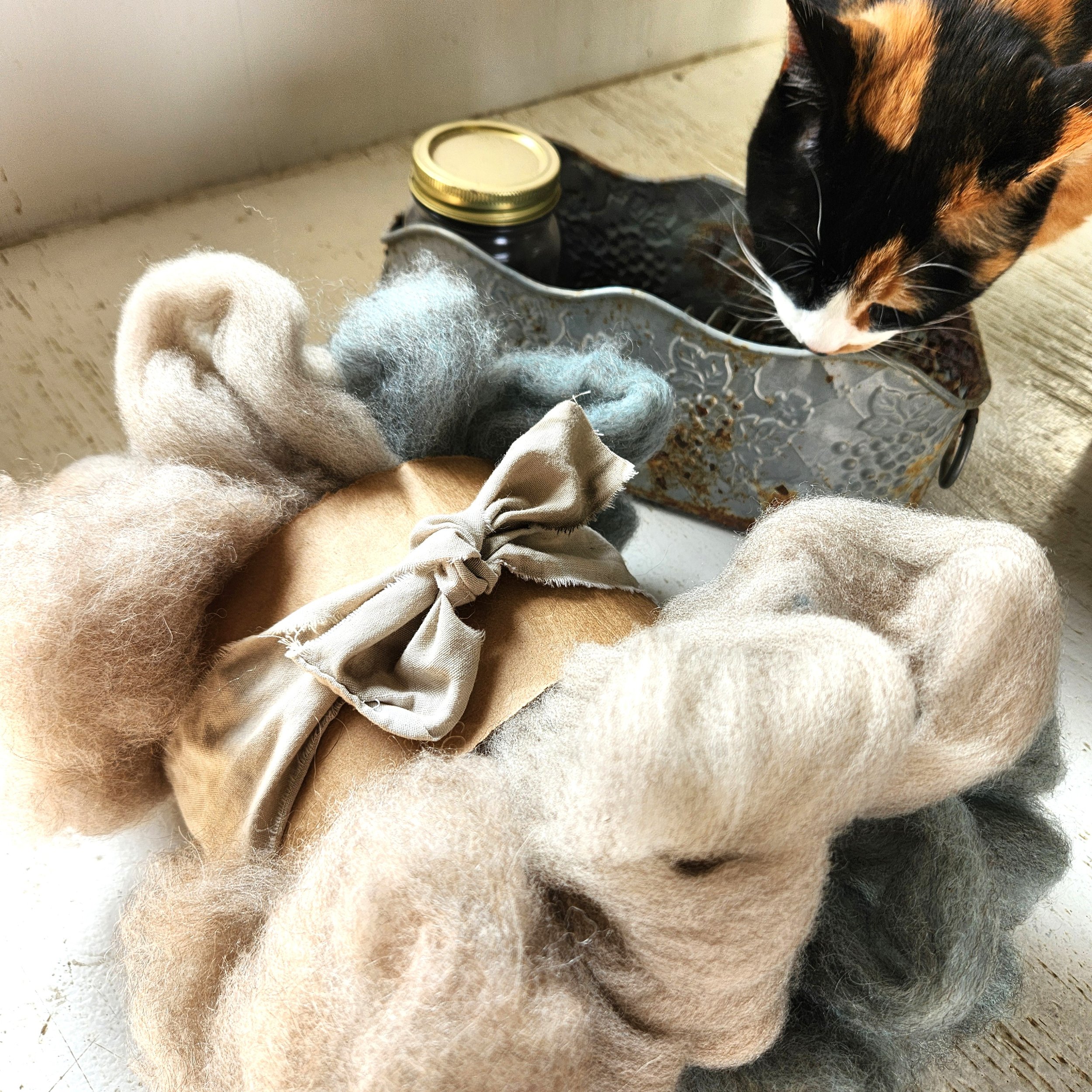 Premium fine wool CVM Romney and llama roving for handspinning weaving and felting Gigi.jpg