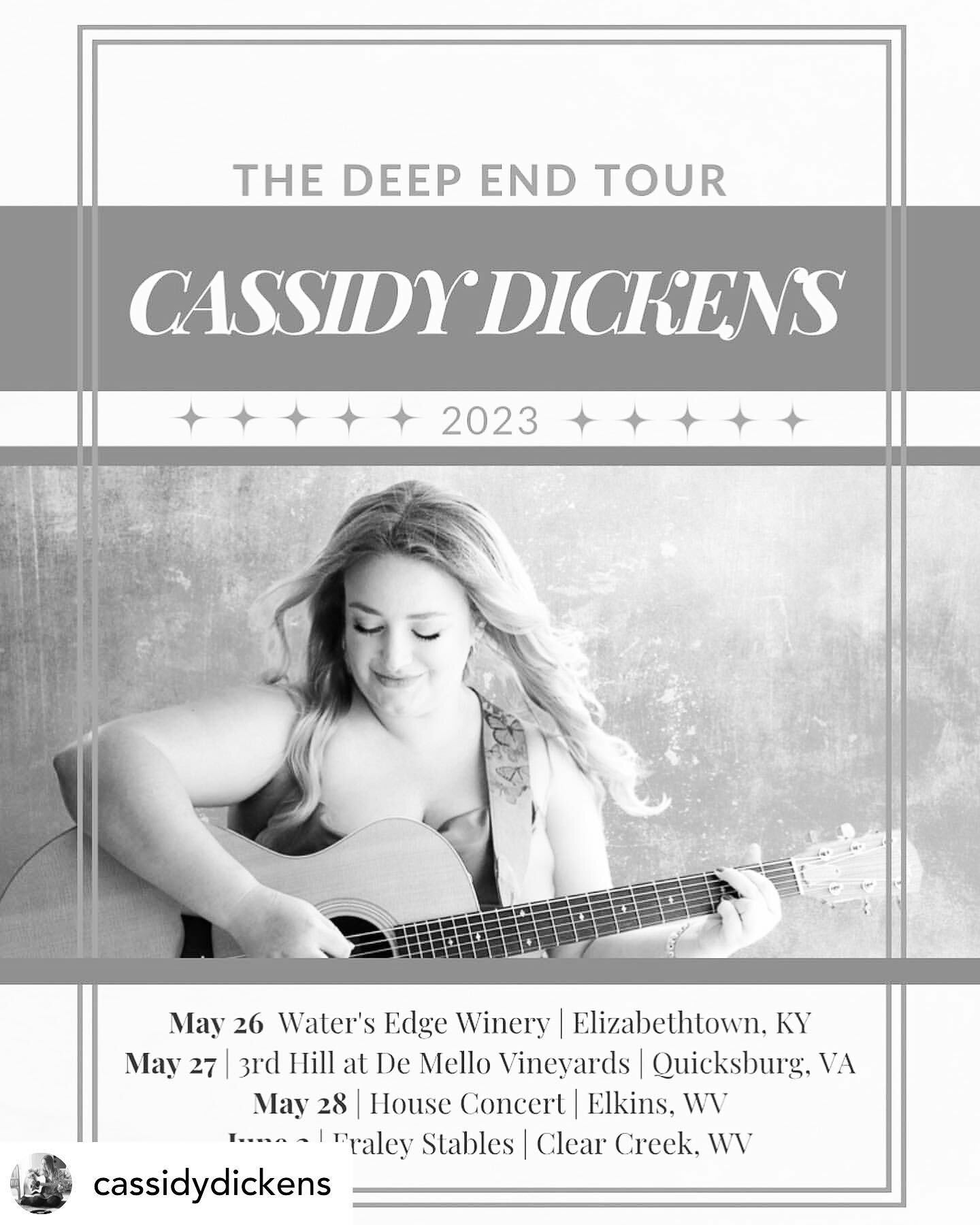 So excited for my girl @cassidydickens headed out on #tour at the end of May! 🎉

Posted @withregram &bull; @cassidydickens 📣 📣 This just in... I'M HITTING THE ROAD!

Friends, if you're a long-term listener, you'll know it's been a hot minute since