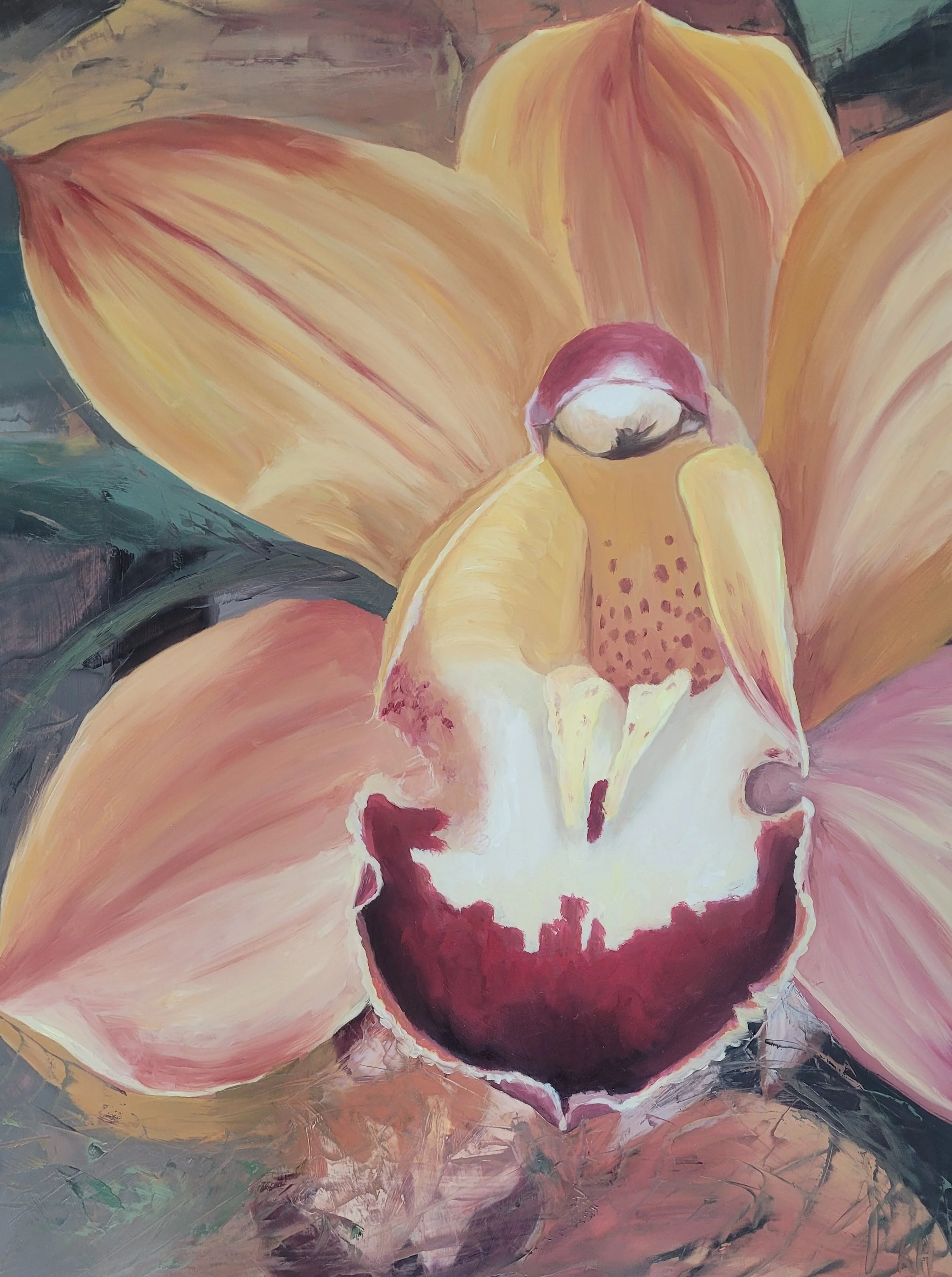 Reiman Gardens Orange Orchid
24x18 Oil on Board
