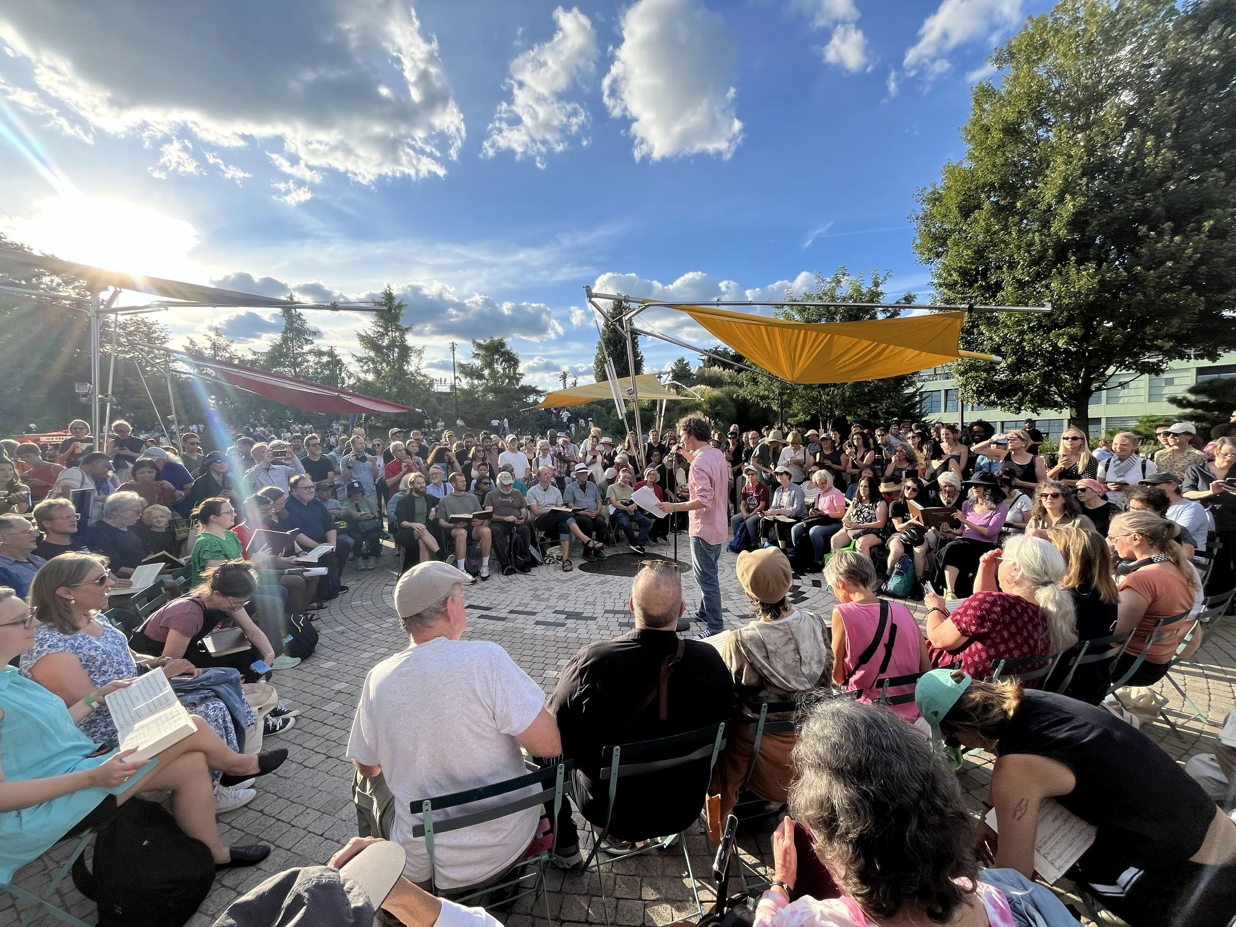 Sam Amidon special singing on Little Island, August 2025