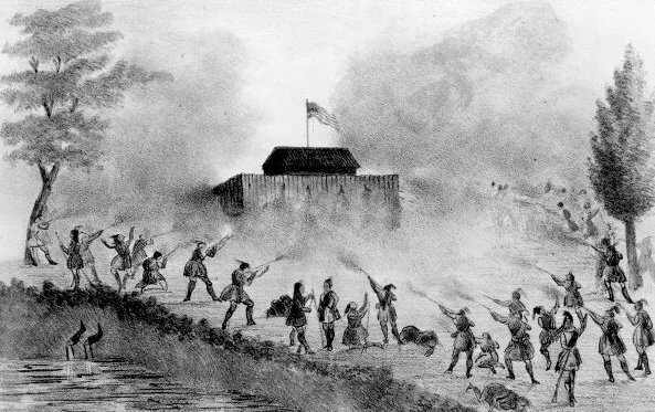 Attack of the Blockhouse by the Seminole Indians