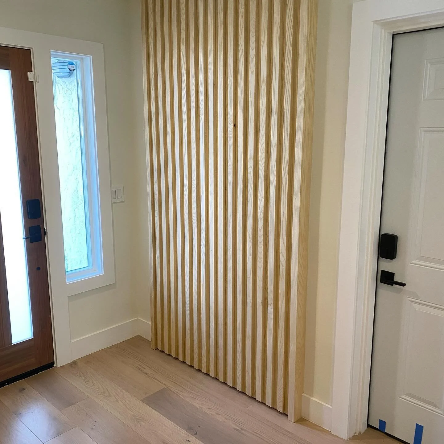 Ash Foyer with Slatwall & Bench — K. Sexton Design