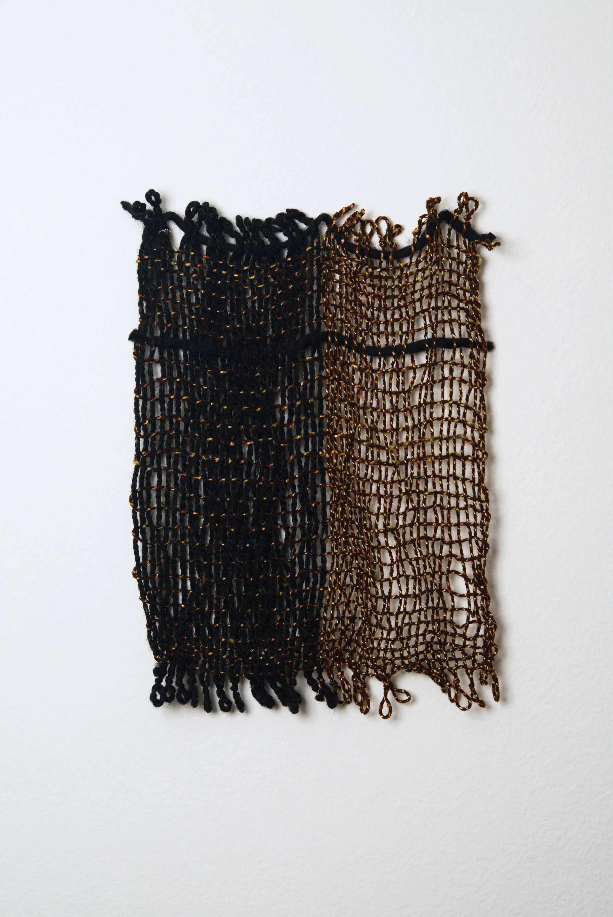 Relatively Permanent 50/52 
approximately 14" x 18",   yarn, 2024. 