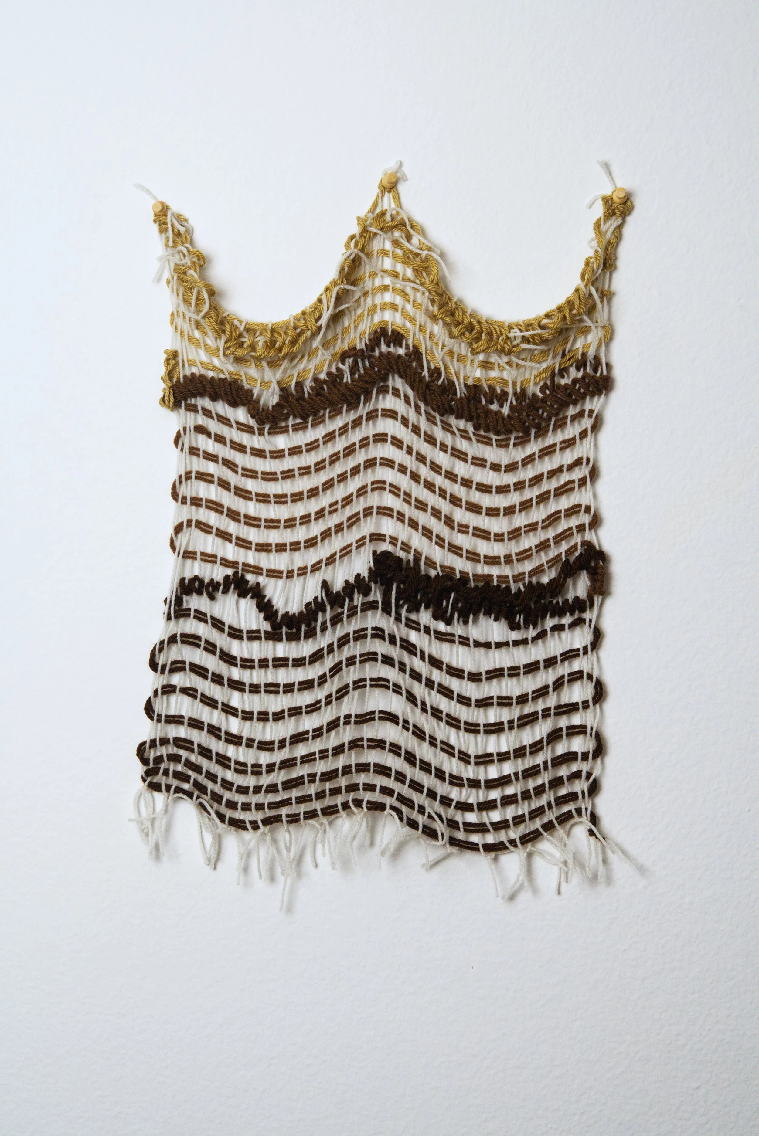 Relatively Permanent 4/52 
approximately 14" x 18",   yarn, 2024. 