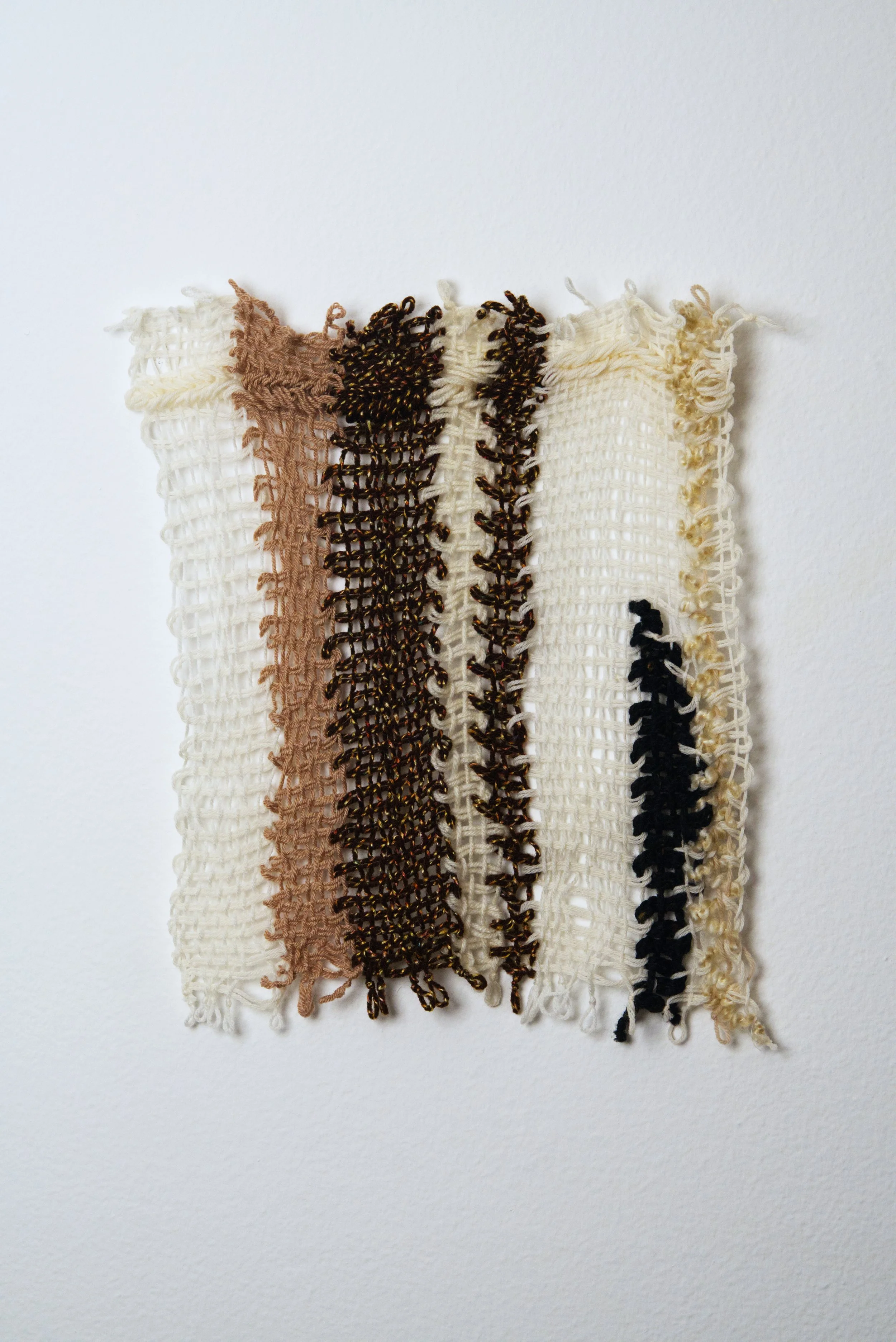 Relatively Permanent 42/52 
approximately 14" x 18",   yarn, 2024. 