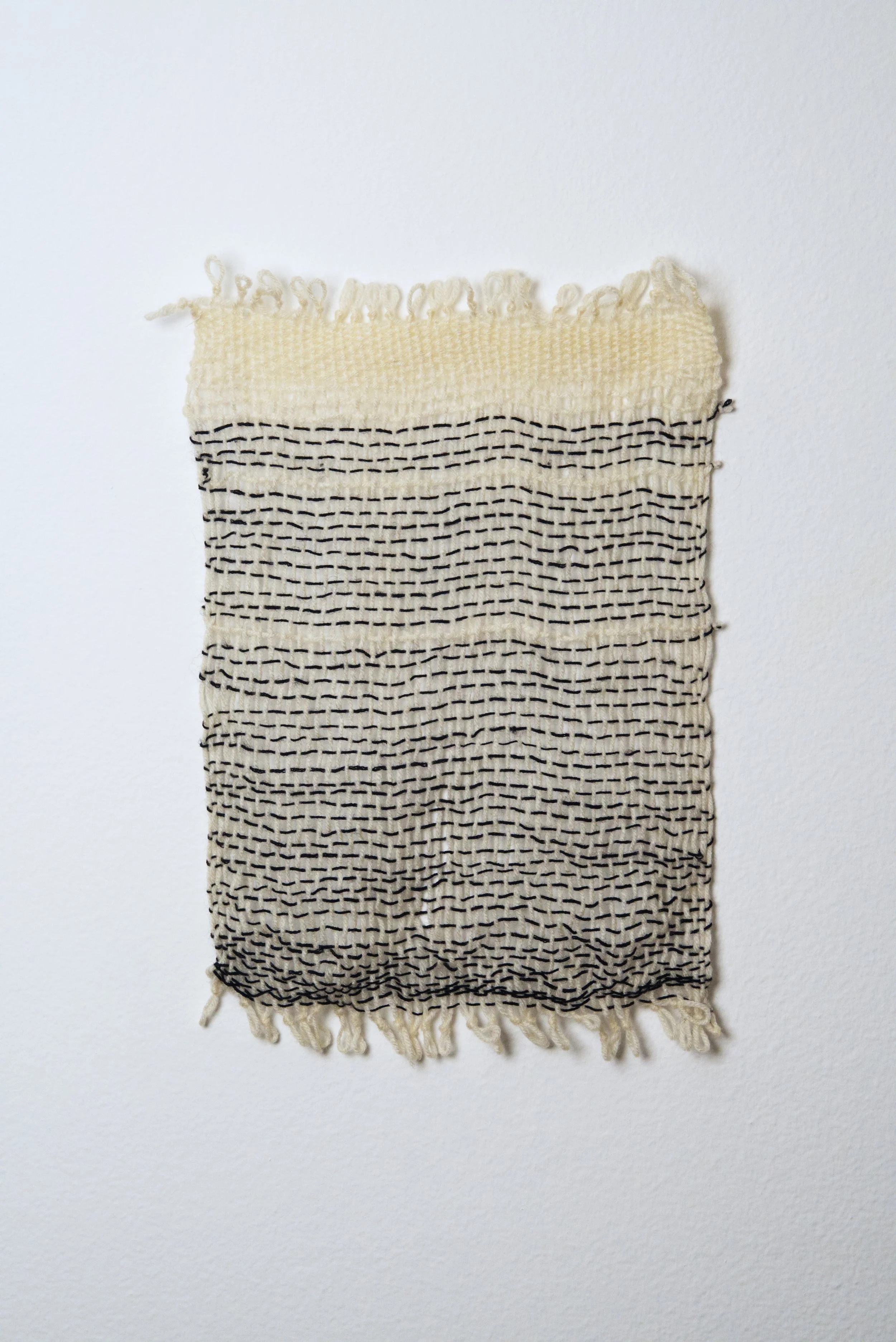 Relatively Permanent 17/52 
approximately 14" x 18",   yarn, 2024. 