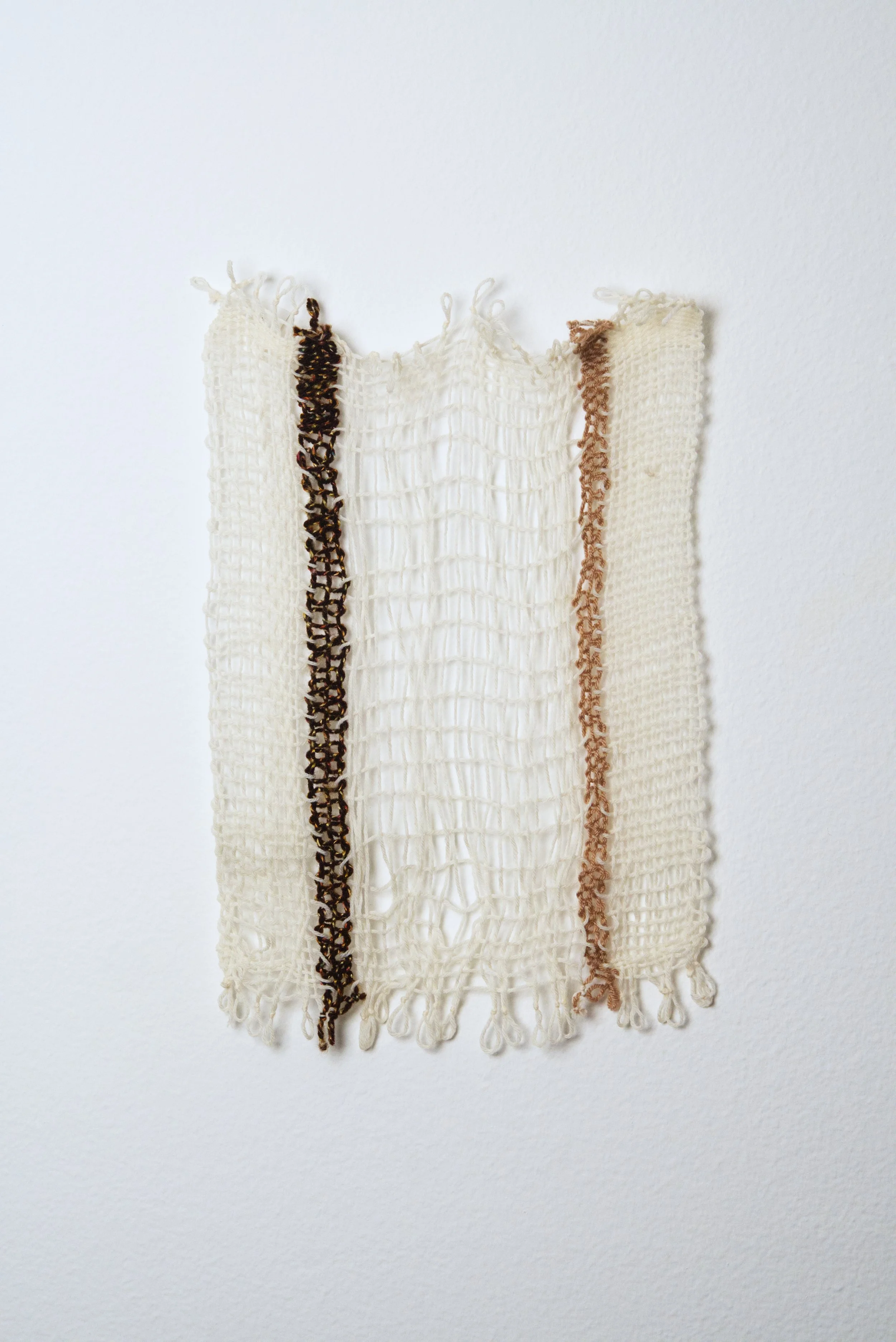 Relatively Permanent 43/52 
approximately 14" x 18",   yarn, 2024. 