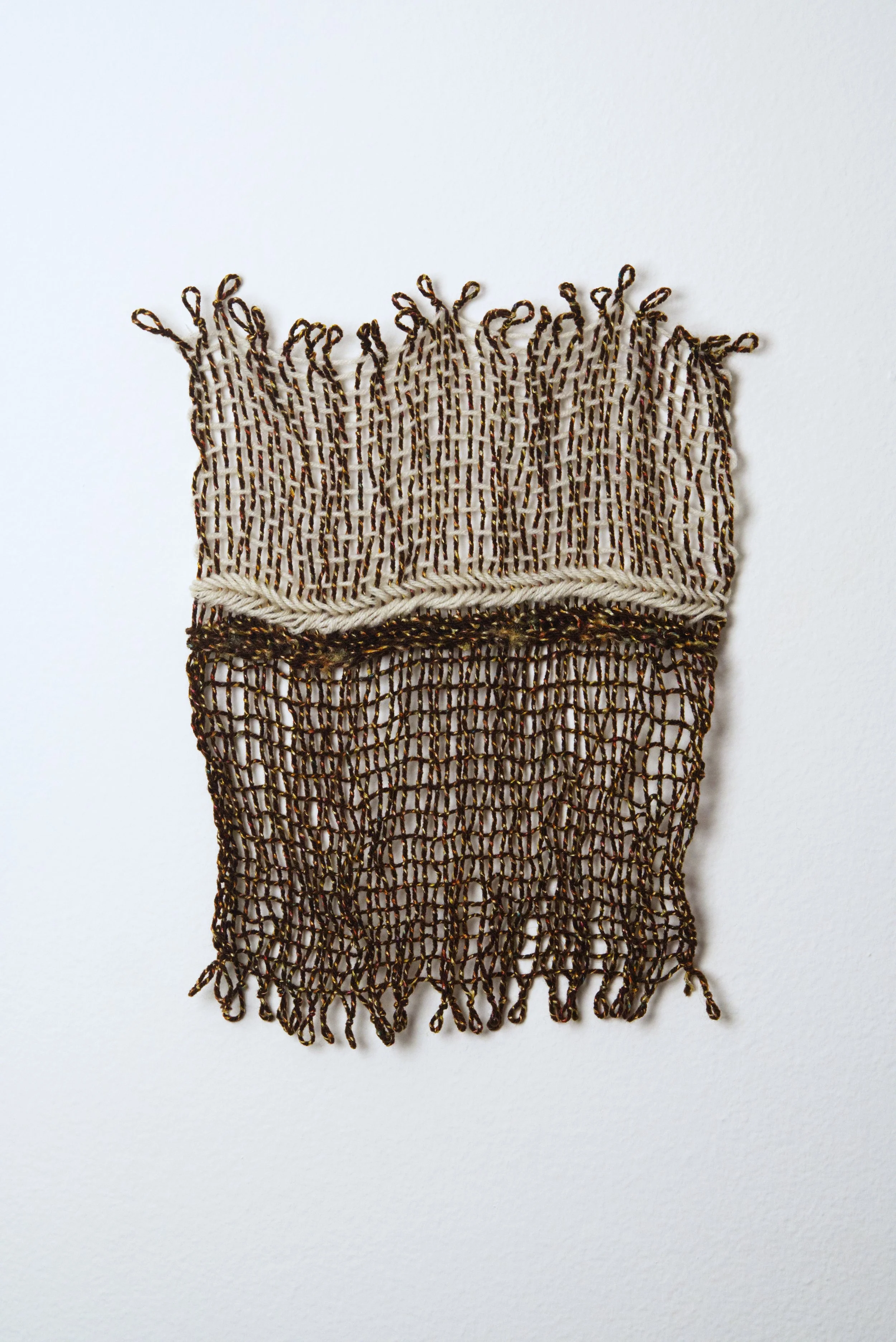 Relatively Permanent 37/52 
approximately 14" x 18",   yarn, 2024. 