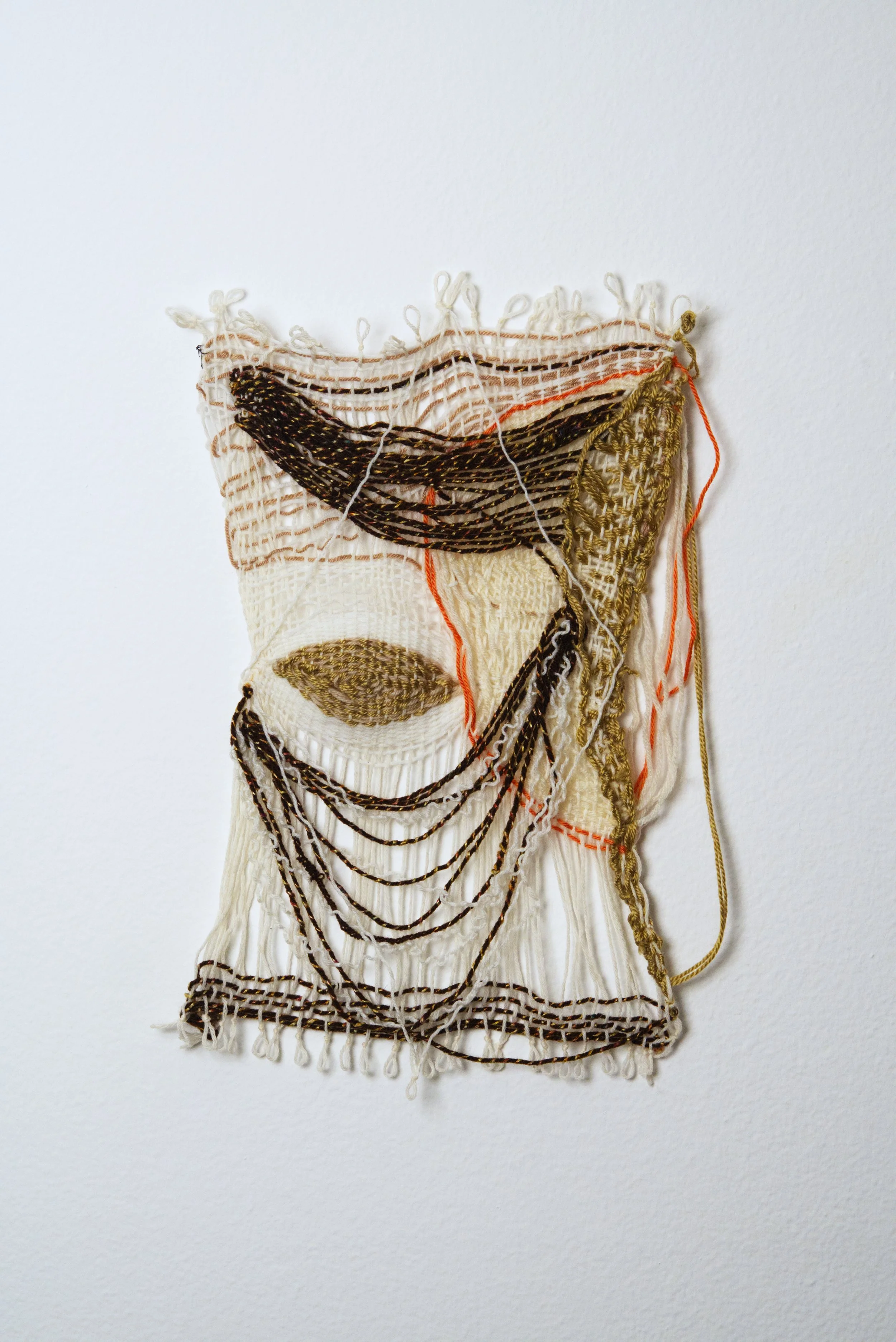 Relatively Permanent 27/52 
approximately 14" x 18",   yarn, 2024. 
