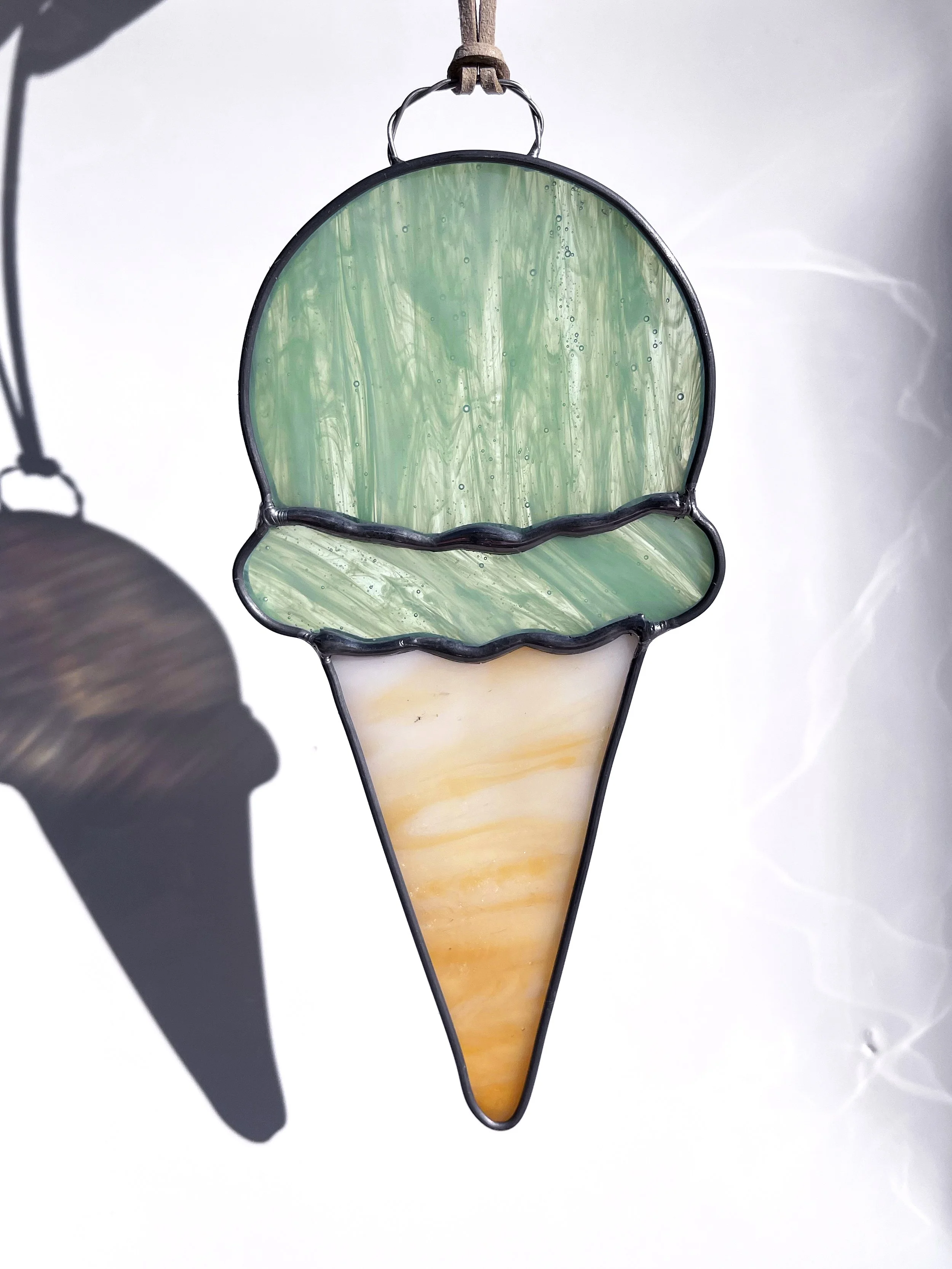 Mint Ice Cream Cone Suncatcher