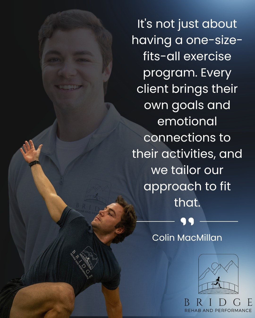📋 Personalized Training Tailored to Your Unique Journey

At Bridge Rehab &amp; Performance, we believe that fitness should fit you. Each person has their own goals, strengths, and motivations, so a one-size-fits-all approach just doesn&rsquo;t cut i