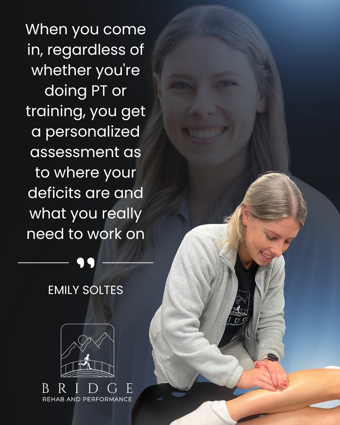 🎯 Personalized Care, Every Time 🎯

No two bodies are the same, and neither are our treatment plans. At Bridge, every athlete receives a personalized assessment to tailor their care. It&rsquo;s all about what you need to succeed.

#PersonalizedCare 