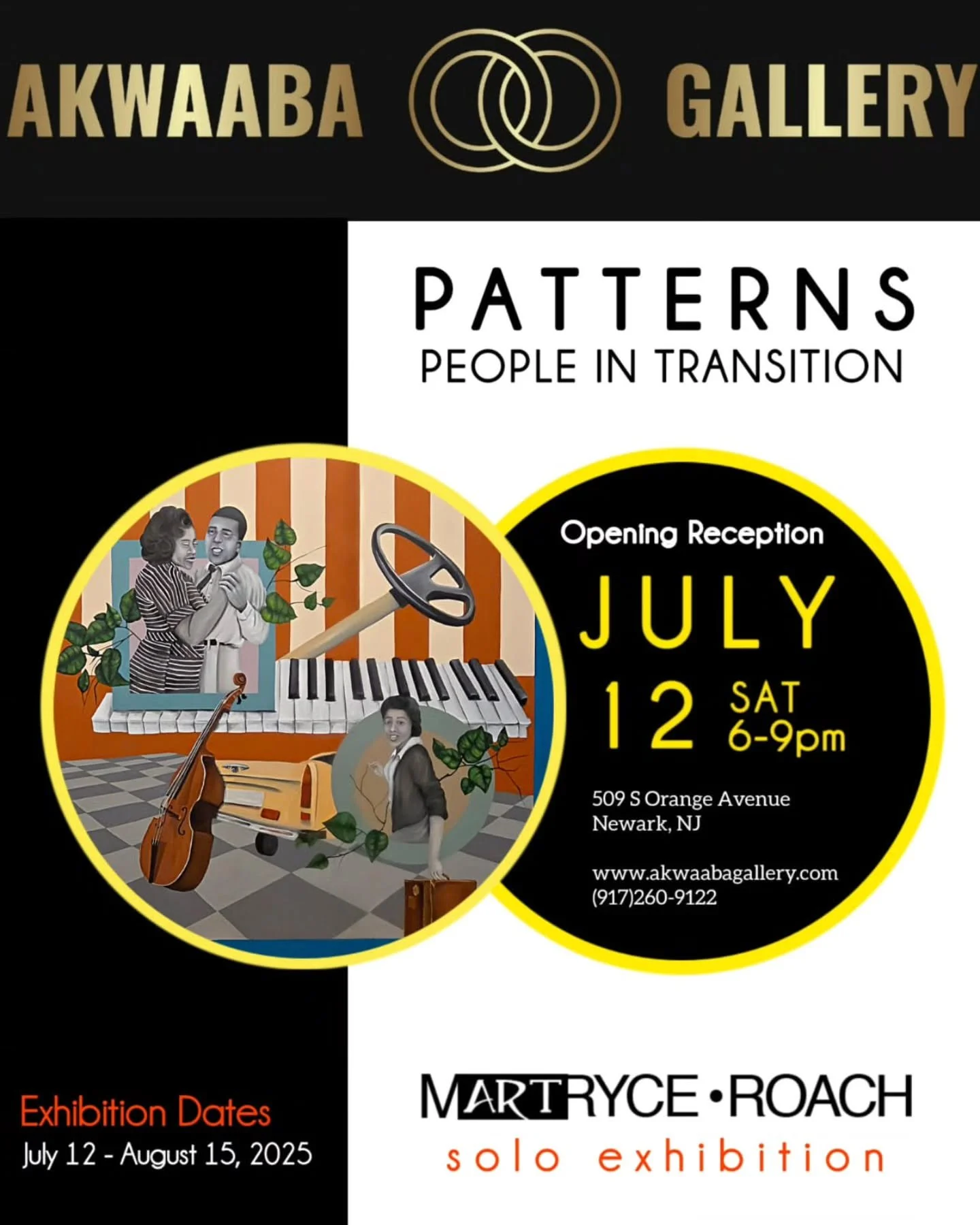 My solo exhibition opens today! 🎊 See you later 💕 Patterns | People in Transition 

Opening Reception: Saturday, July 12, 2025
Time: 6pm - 9pm

@AkwaabaGallery | 509 S Orange Avenue, Newark, NJ | July 12 - August 15, 2025

About the artist:
Raised 