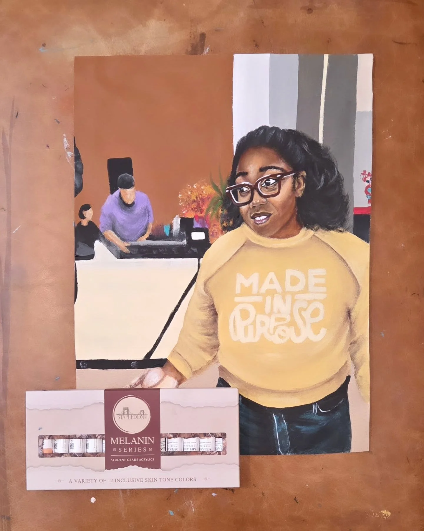 📢 So proud to share this latest line of student grade acrylic paints from @StapledonArts crafted to honor the diversity of real people 🙌🏾 They're giving #melaninrich 🎊

Melanin Series Acrylic Paint Set features 12 melanin-rich colors in deep, war