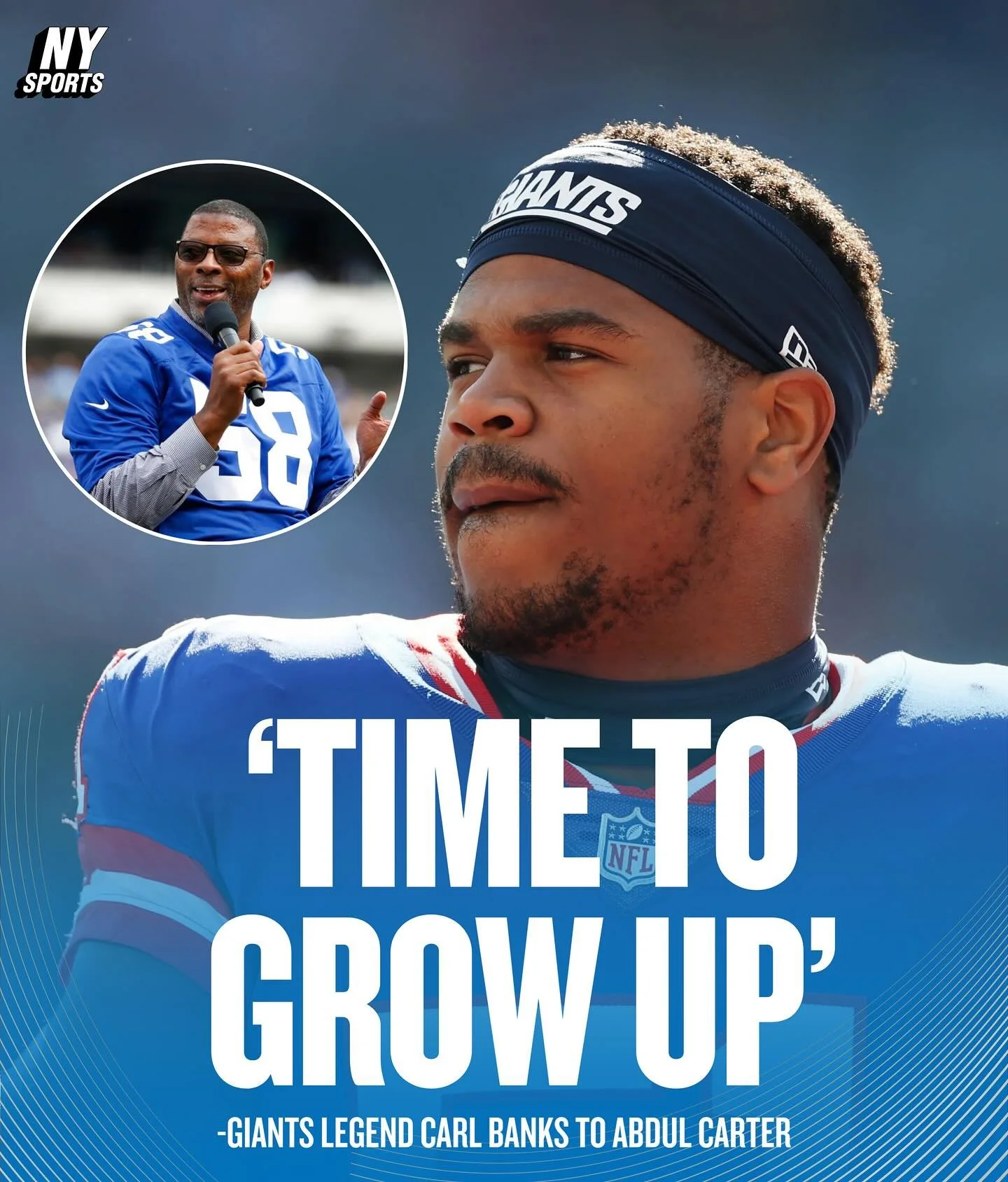 Giants legend Carl Banks didn&rsquo;t hold back on last night&rsquo;s WFAN broadcast 😳 After rookie Abdul Carter was benched for the second time this season for missing a team responsibility, Banks said on air that &ldquo;it&rsquo;s time for the kid