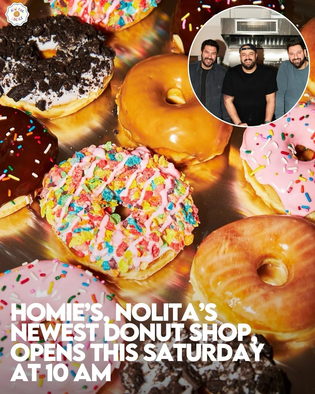 Homie&rsquo;s (@homies_nyc) inspired by the iconic Homer&rsquo;s and reimagined for the city&rsquo;s endless appetite for great sweets. 🍩
The shop opens with more than 20 donut flavors, from classics like Glazed, Jelly, and Boston Creme to creative 