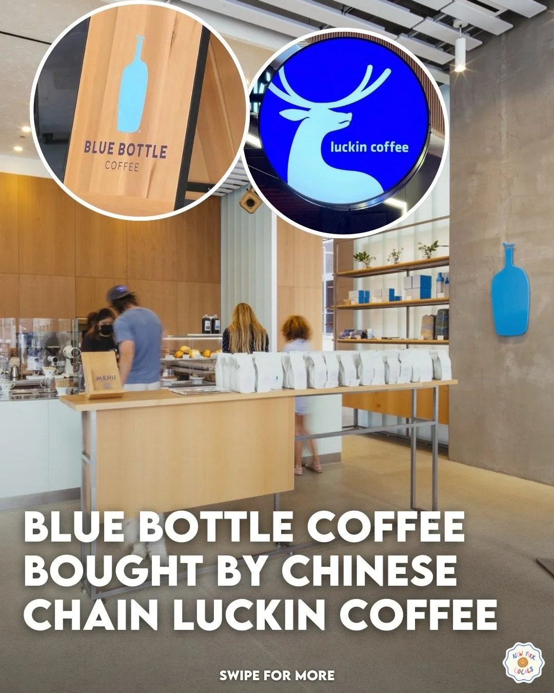 China&rsquo;s fast-growing Luckin Coffee is acquiring Blue Bottle Coffee&rsquo;s caf&eacute; operations for under $400M, a notable drop from its earlier valuation.

Blue Bottle operates 18 locations in NYC, while Luckin has 9 since entering the marke