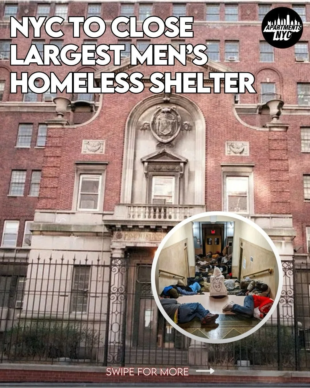 The Mamdani administration announced plans to close the Bellevue men&rsquo;s shelter on East 30th Street in Manhattan by the end of April 2026 due to severe deterioration of the nearly century-old facility. Around 250 residents will be relocated to o