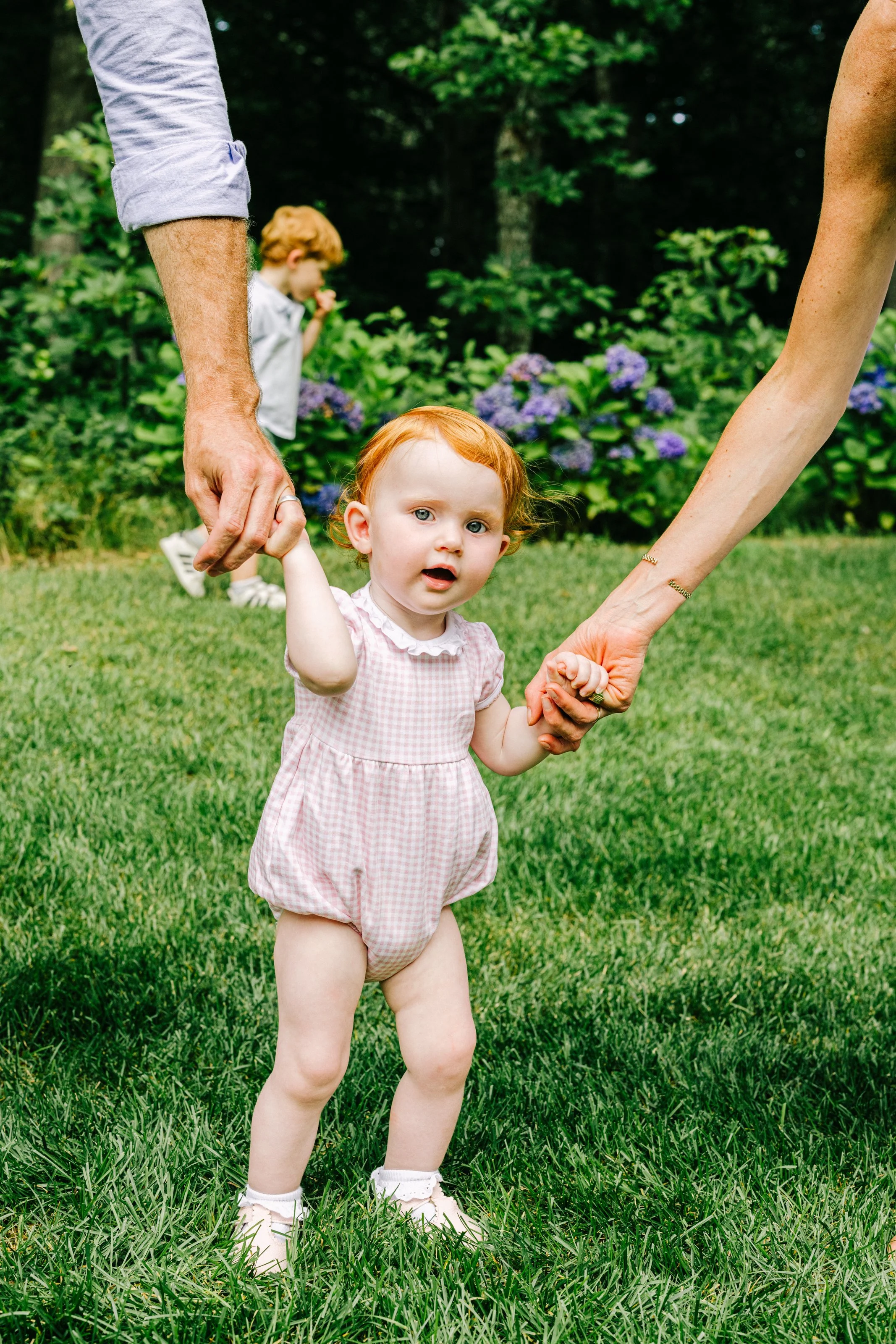 Family walking together on Colorado mountain trail