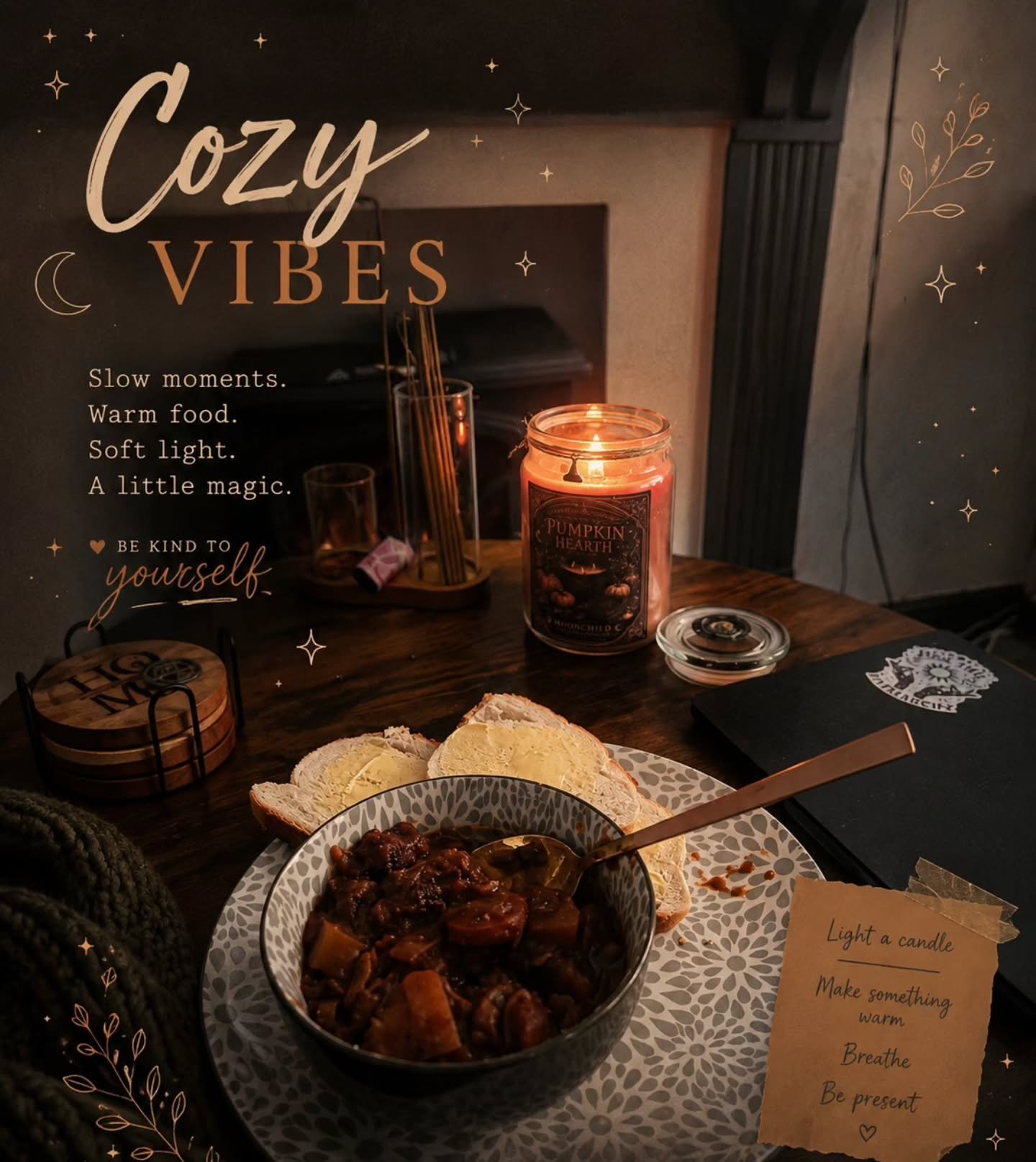 Homemade beef stew, pumpkin candle and King Of Queens on Netflix.

A little bit of peace after the awful two weeks. Making the most of a quiet house while I can.

I need book recs... Currently I'm loving British police procedural.

Leave me your favs