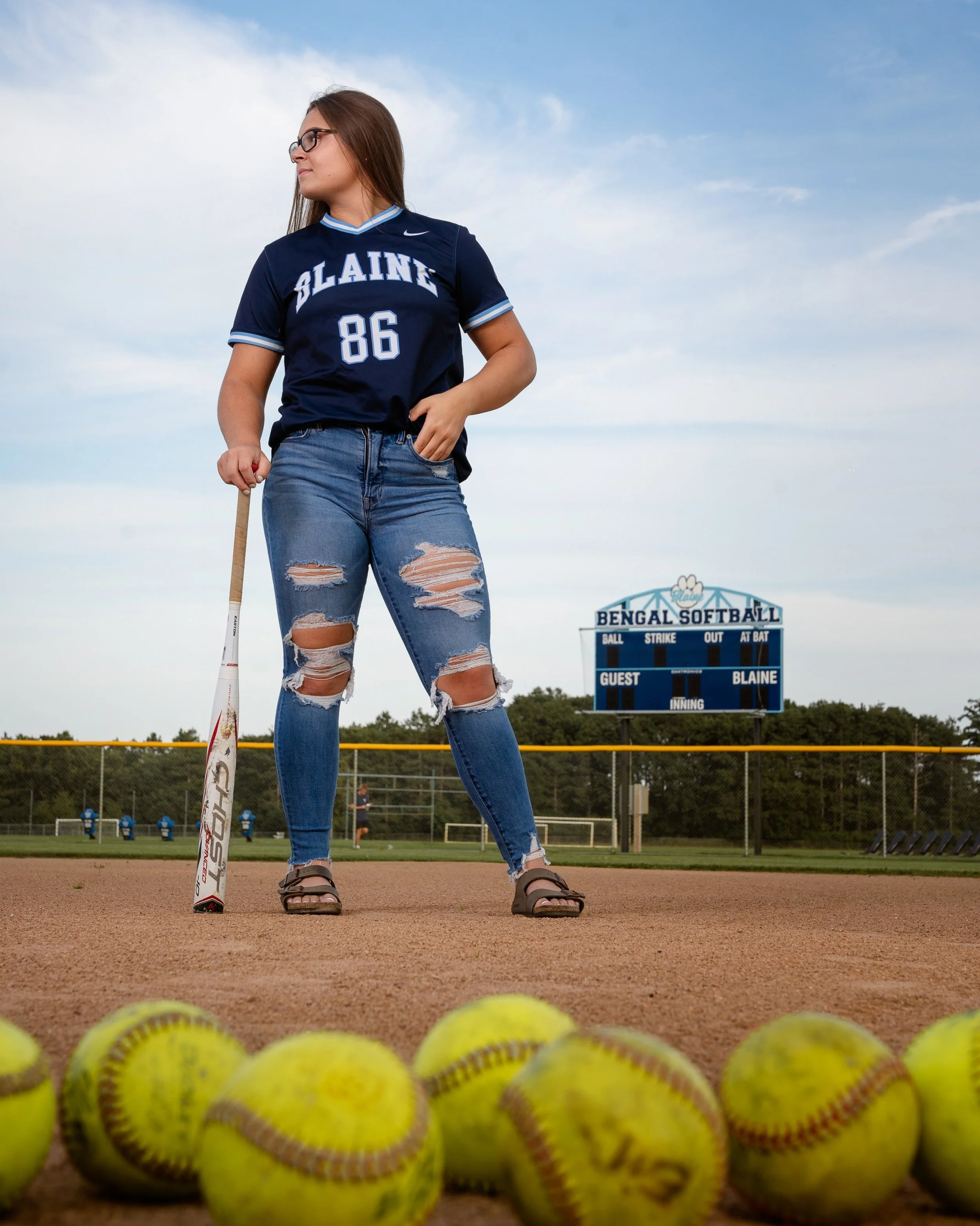 senior girl blaine high school softball
