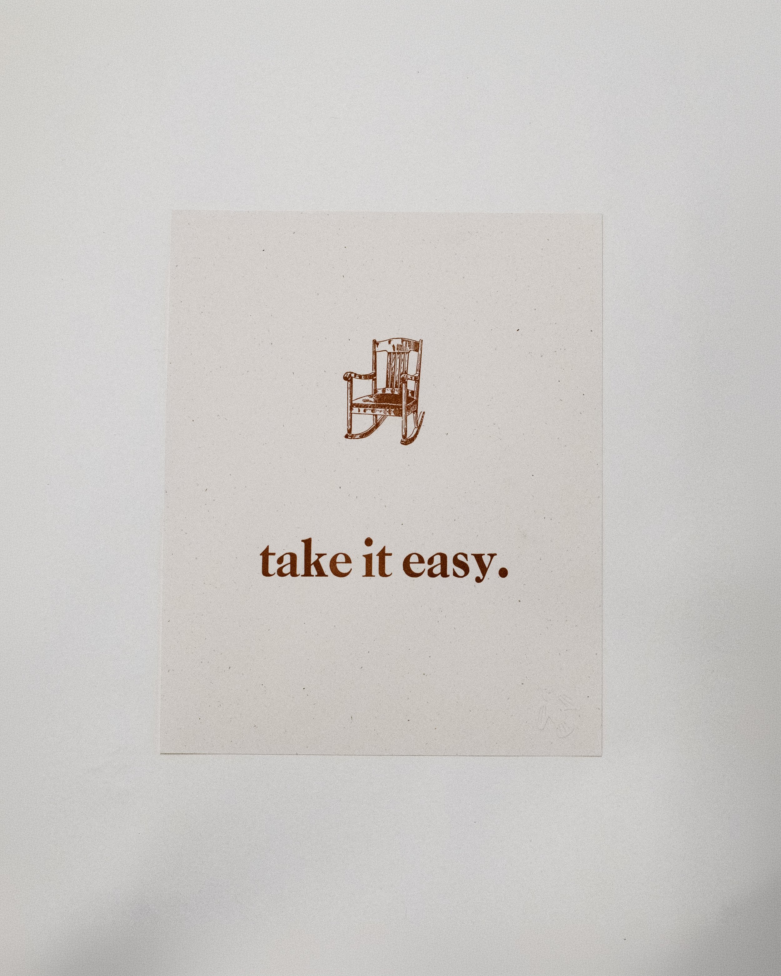 Ease, 2026 | Letterpress print, 11 x 8.5 in.