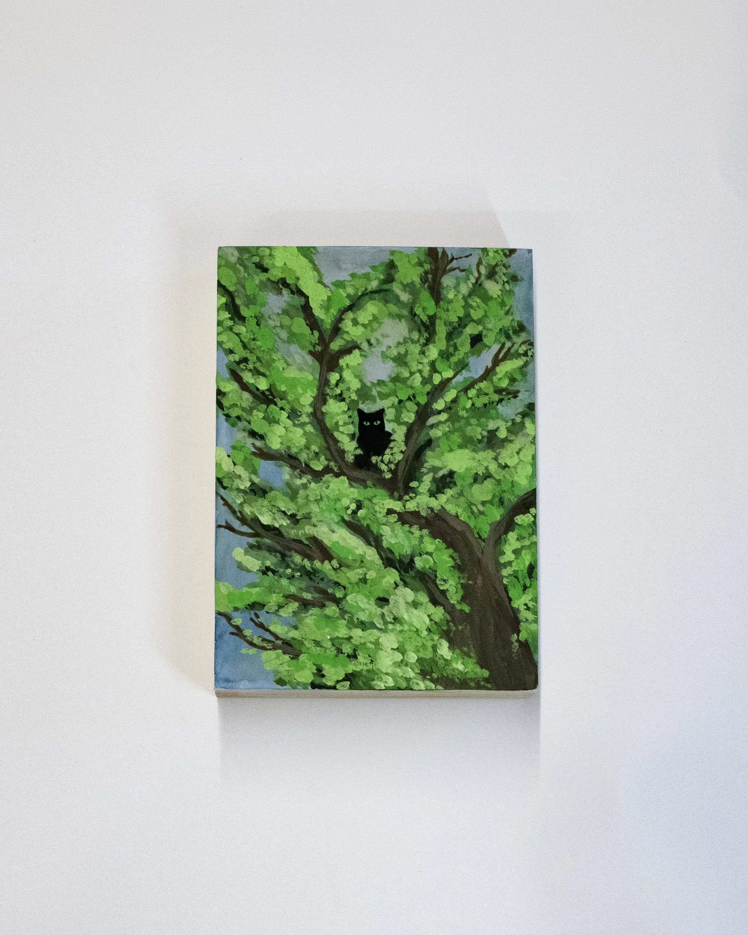 The Lookout, 2026 | Gouache on wood panel, 7 x 5 in.