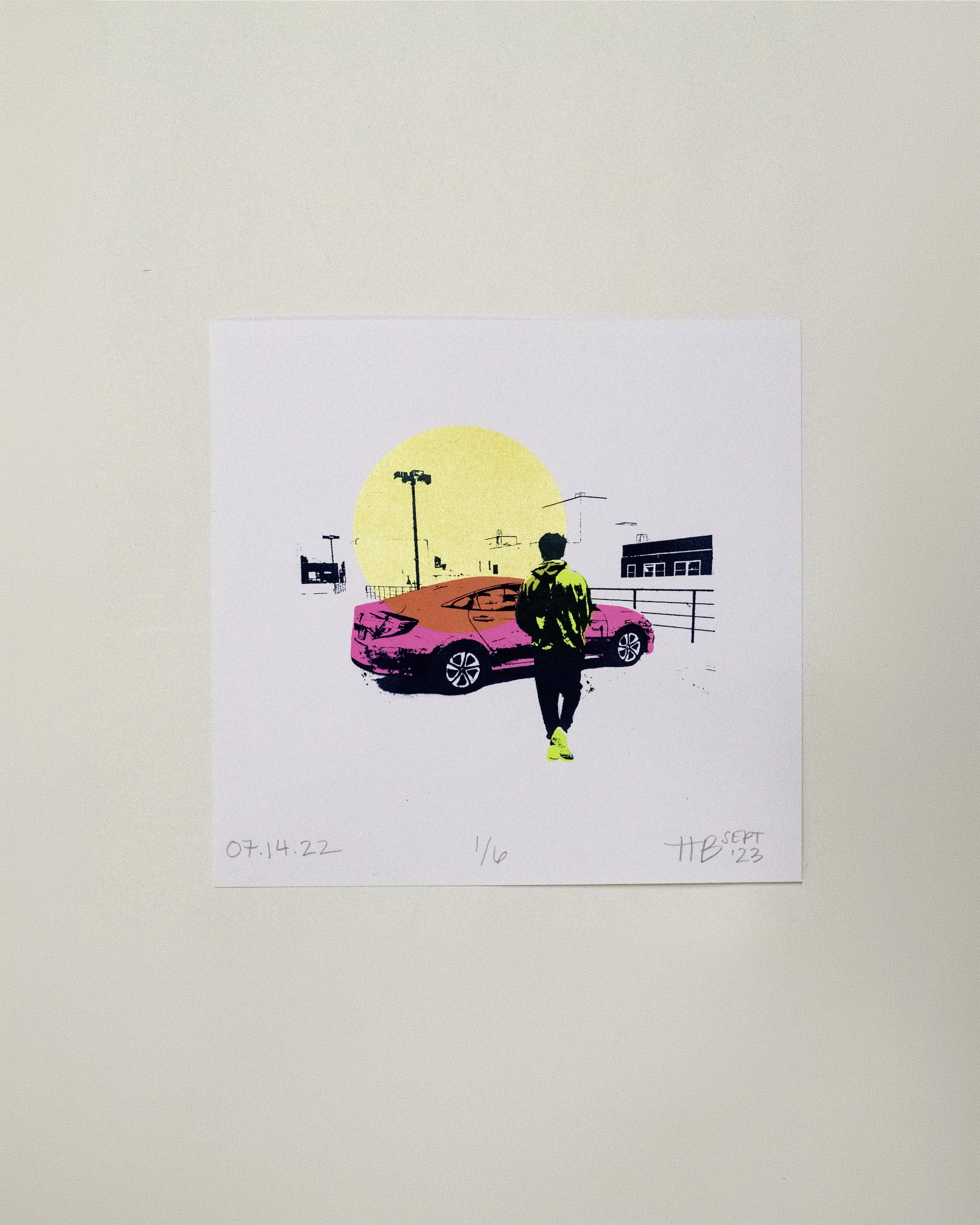 Morning BART Trip, 2024 | Silkscreen print, 10 x 10 in.