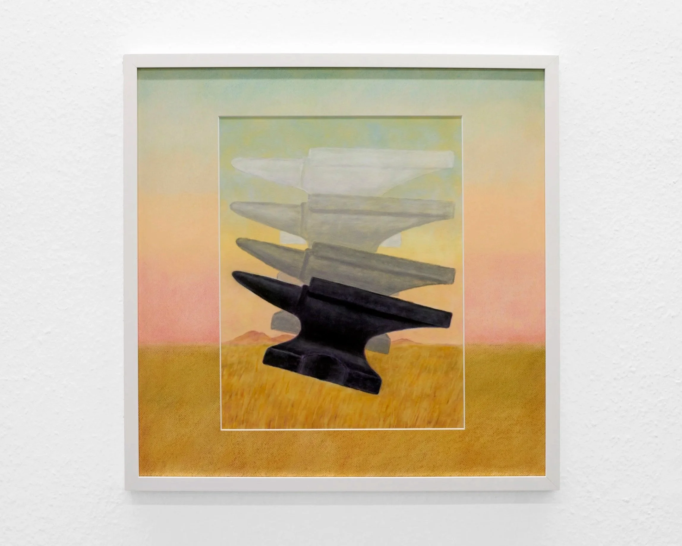 Falling Anvil, 2024
Pastel on velour and mat board
62 x 62 cm