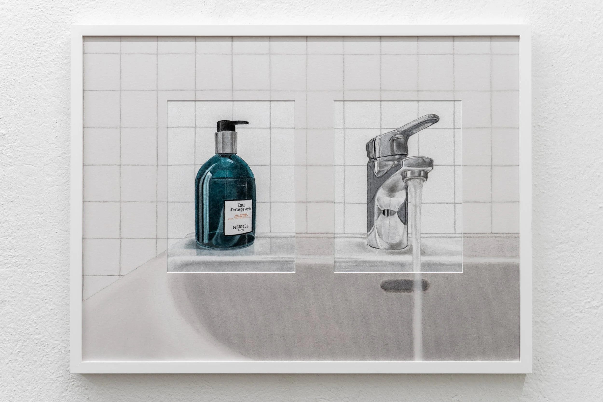 Adam Cruces
Soap & Water, 2026
Pastel on velour, mat board, framed
63 x 83 cm