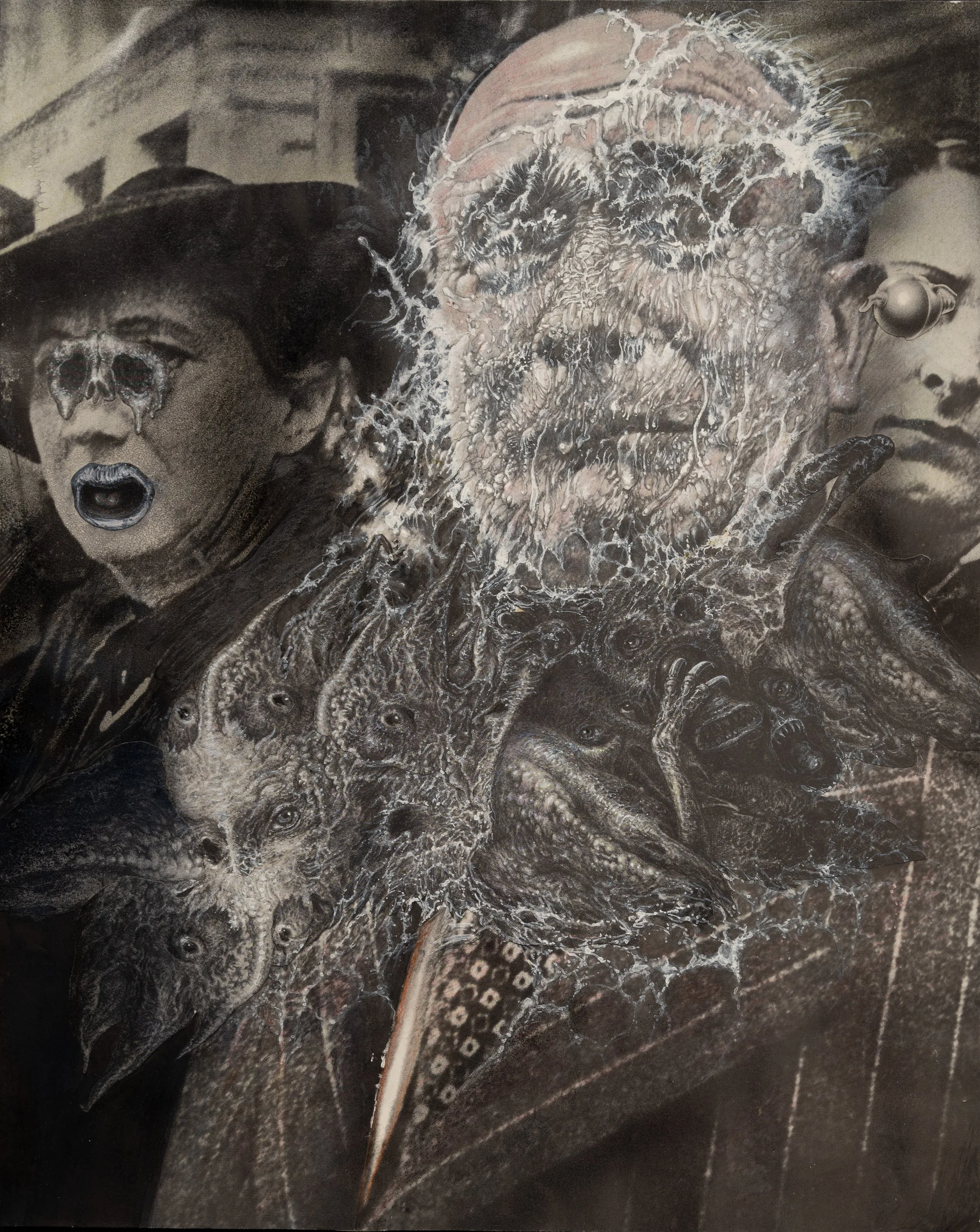 Sibylle Ruppert - Les bourgeois maudits, 1978 collage with crayon
49 x 37.5 cm