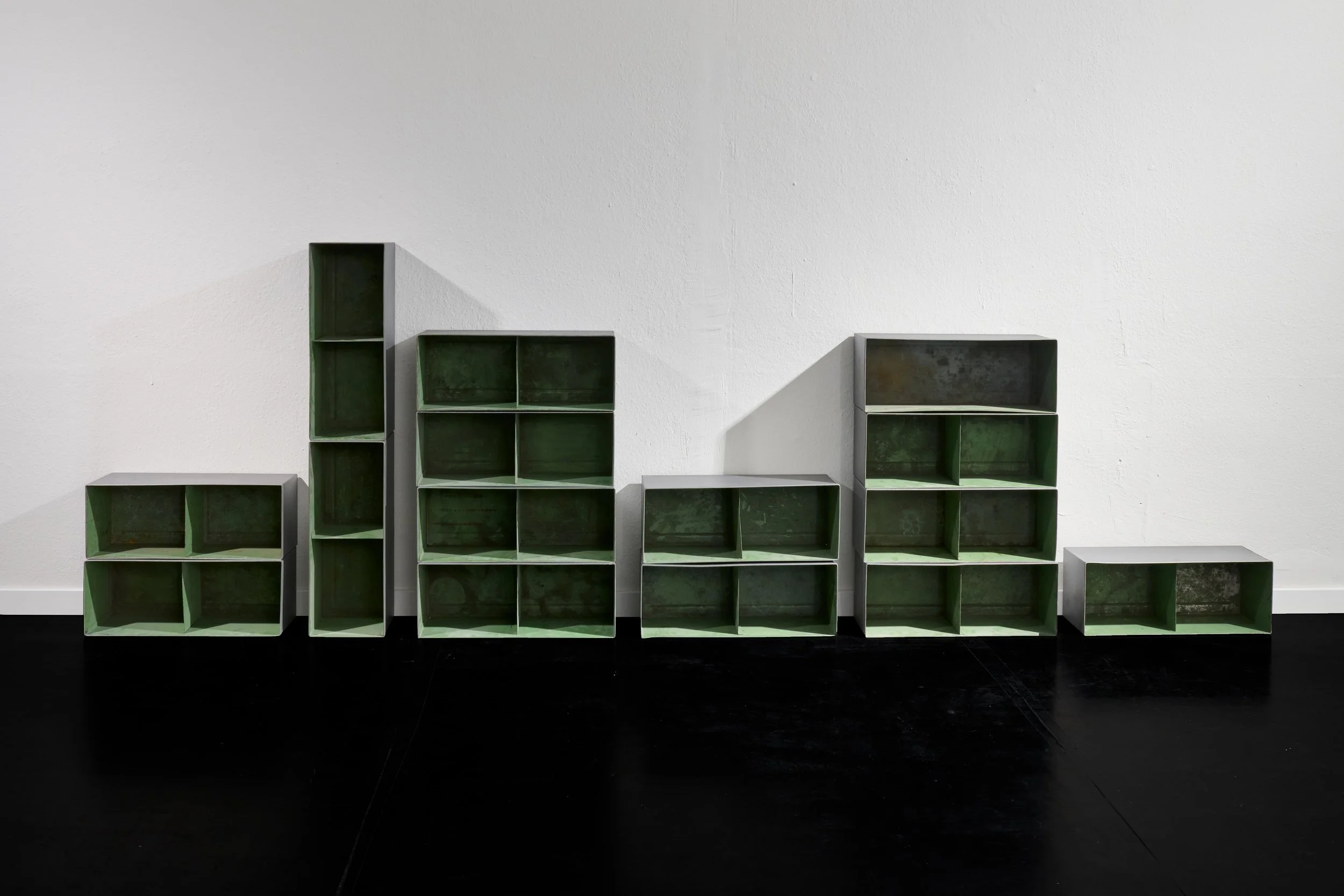 Marie Matusz
Two room appartment building complex, 2025
15 parts, sandblasted and alumnium coated iron, fixative
44 x 17 x 15 cm (each)
270 x 90 x 15 cm