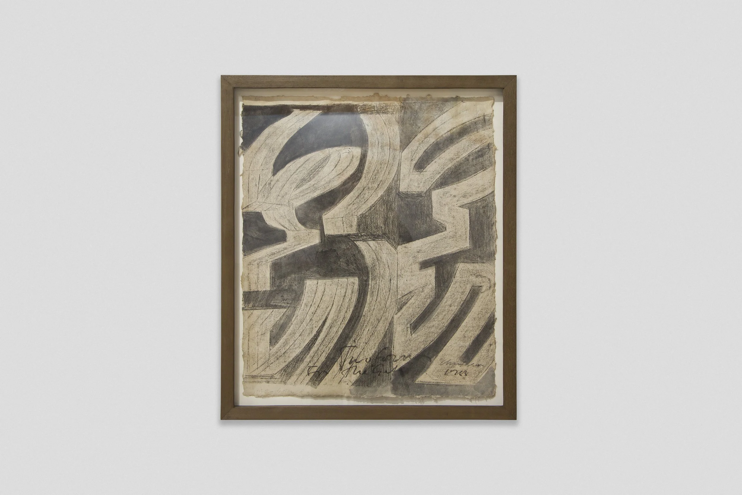 Chryssa
Two Forms For The Gate, 1963
Charcoal and Indian ink on paper
73 x 62 cm (unframed)