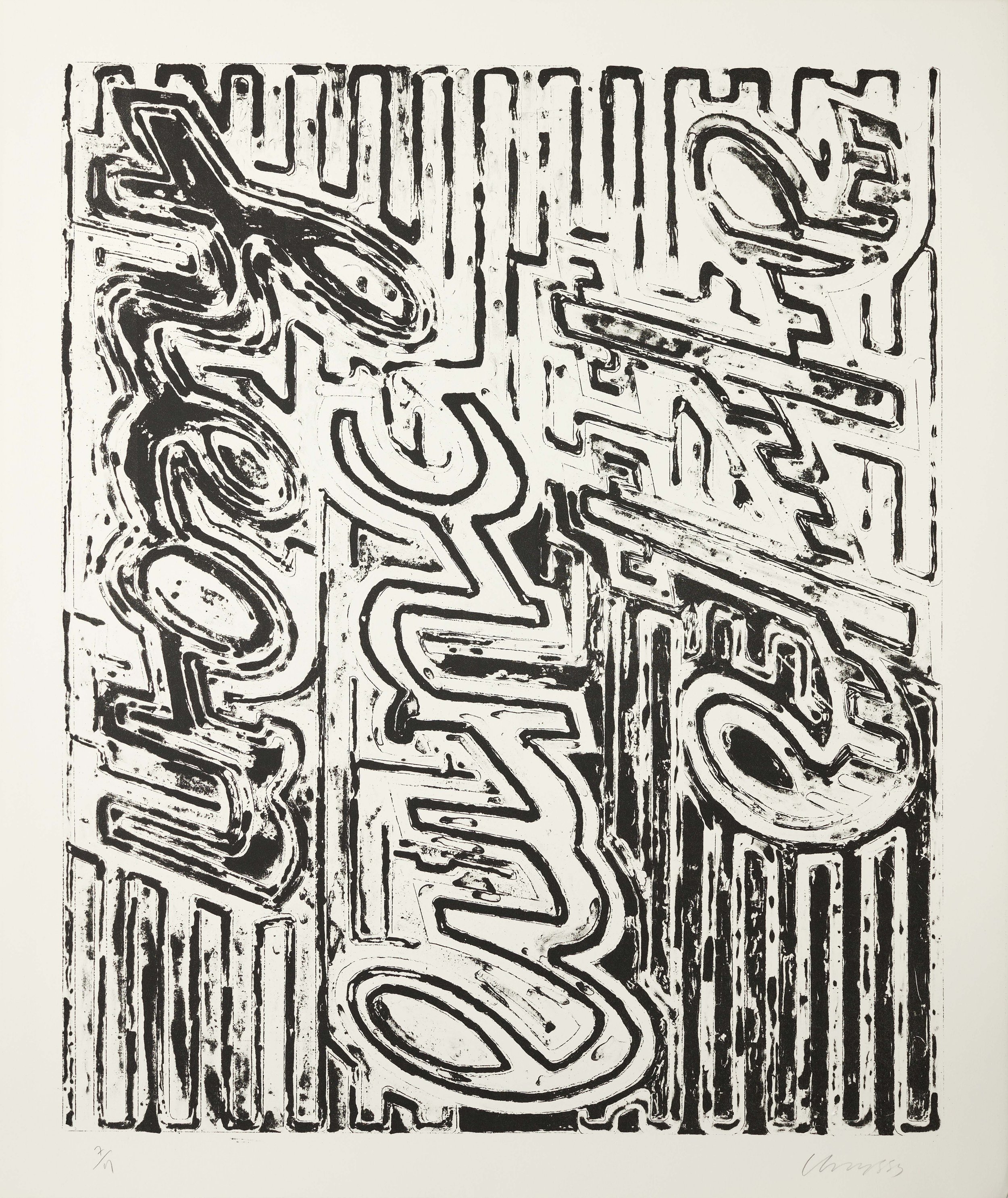 Chryssa
The American Atelier (Luncheonette), 1981 - 1990 
Lithograph and graphite on paper
113.5 x 94.5 cm