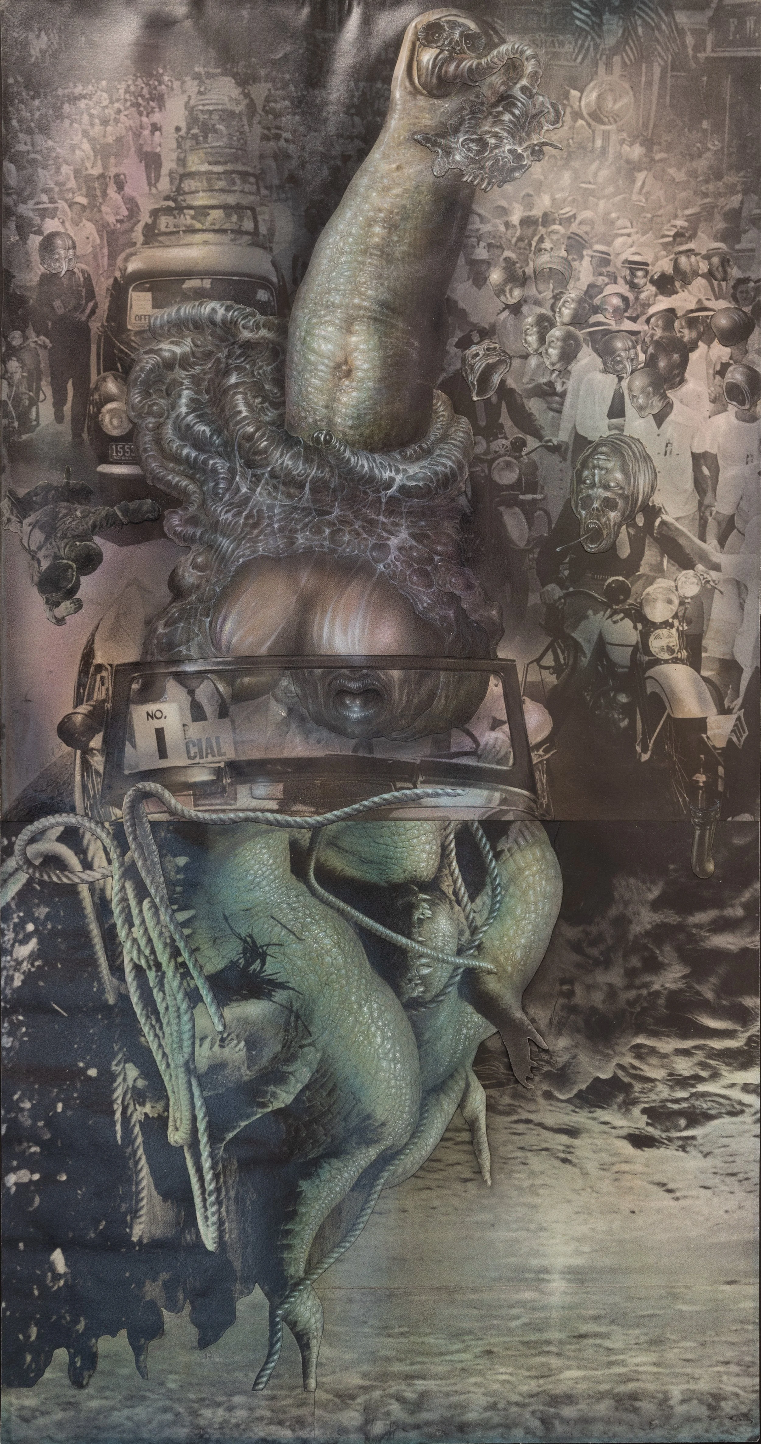 Sibylle Ruppert
Escargot / Cortège, 1978 
collage with crayon
52 x 27 cm