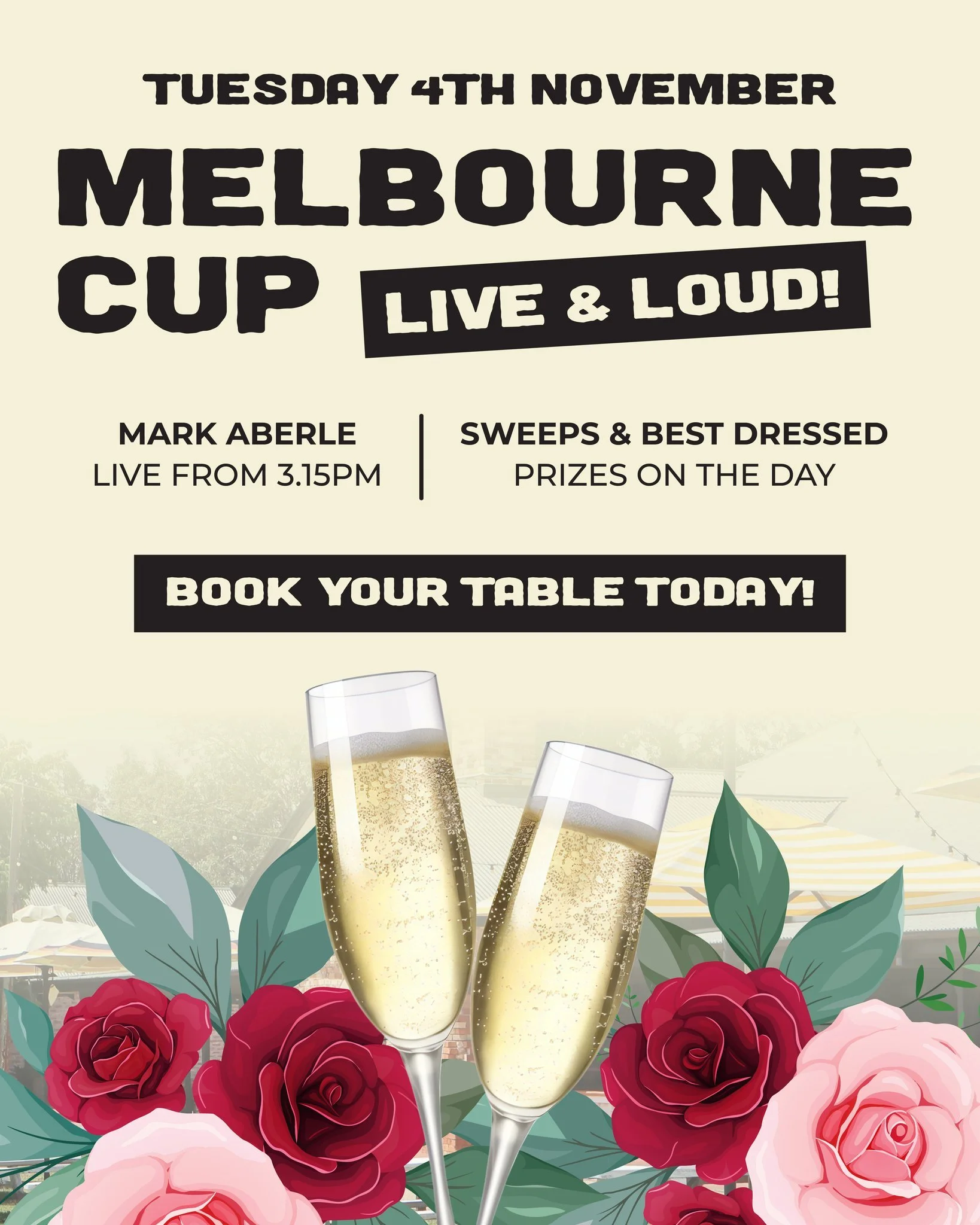 🏇 The Melbourne Cup is just days away!

Gather your mates, dress to impress, and enjoy a delicious meal from our Bistro while you catch all the races live and loud 🍻

🎟 Sweeps &amp; Best Dressed Prizes on the day

🎶 Live music from @mark_aberle_m